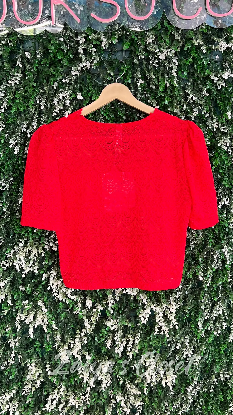 Thumbnail: Imported Lace Short Sleeves Tops