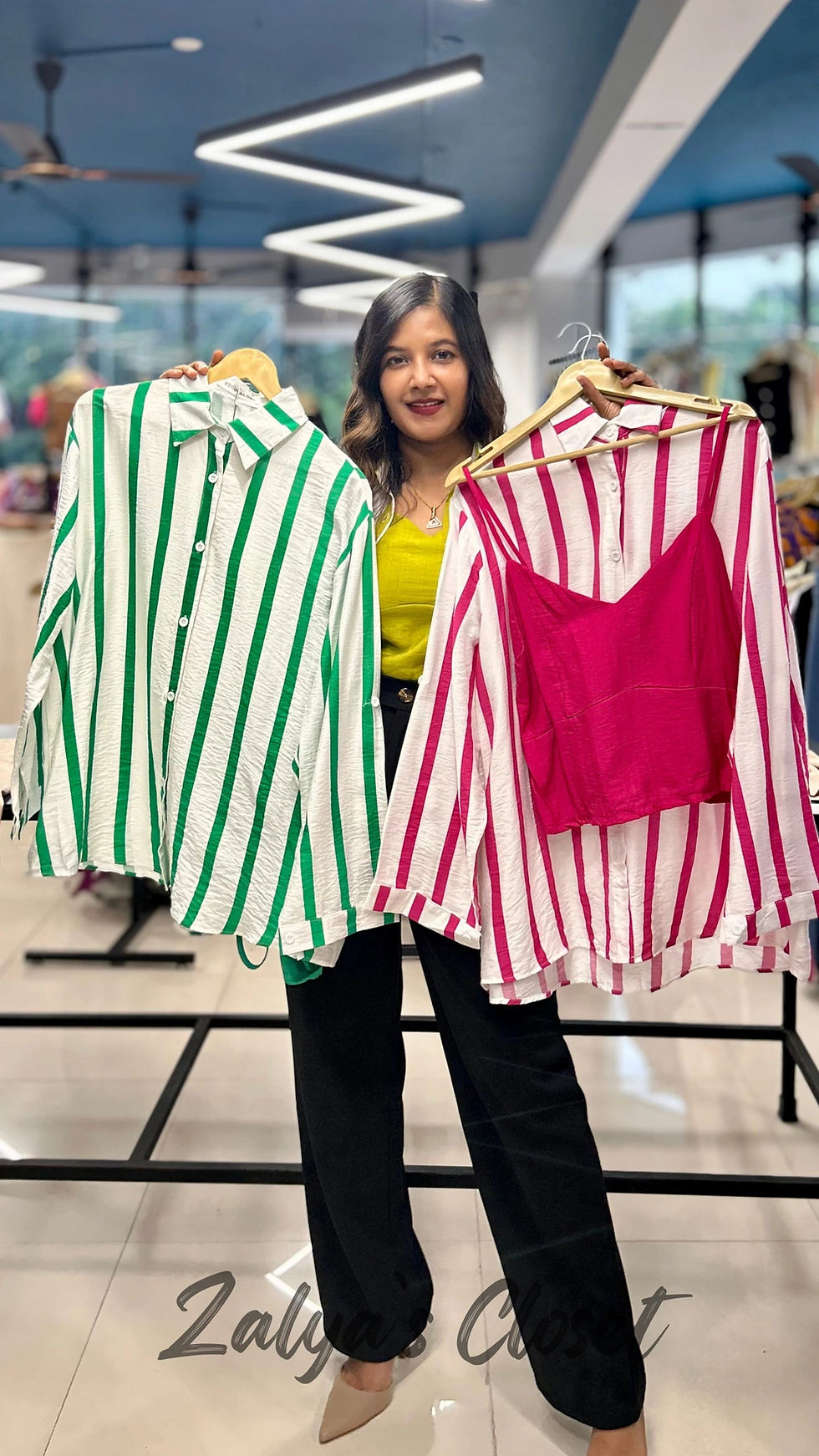 Thumbnail: Vertical Striped Shirt Imported with Inner