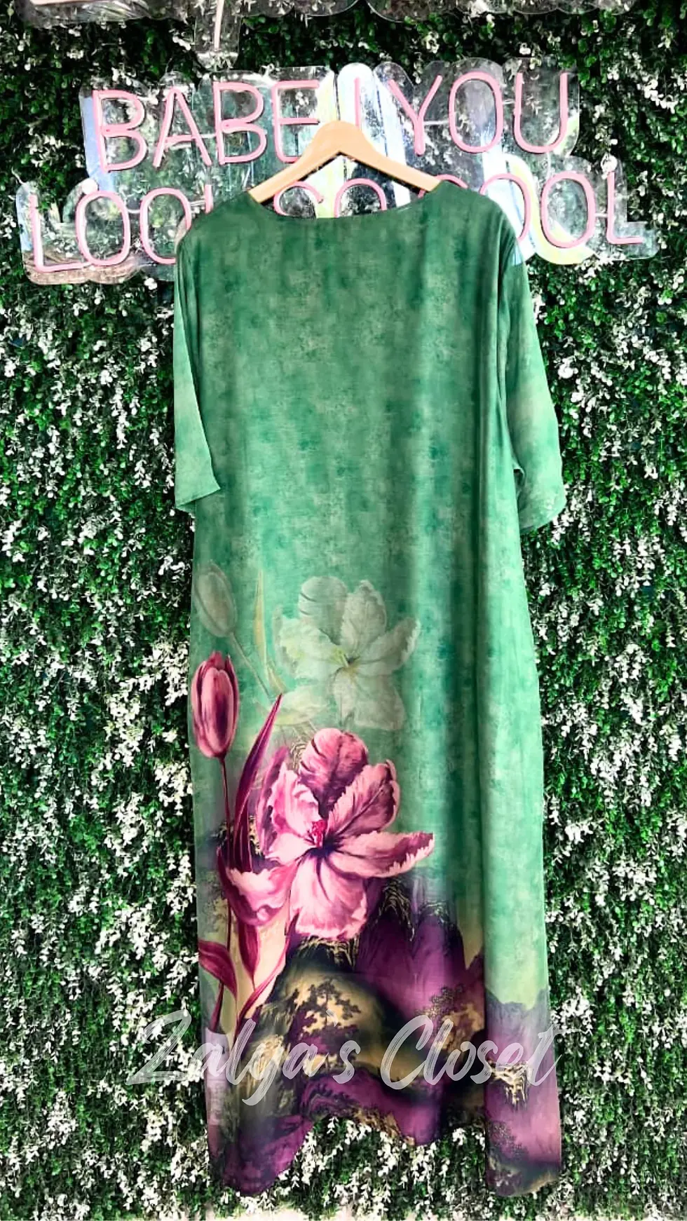 Thumbnail: Imported Bottom Printed Plus Size Tunic Dress
