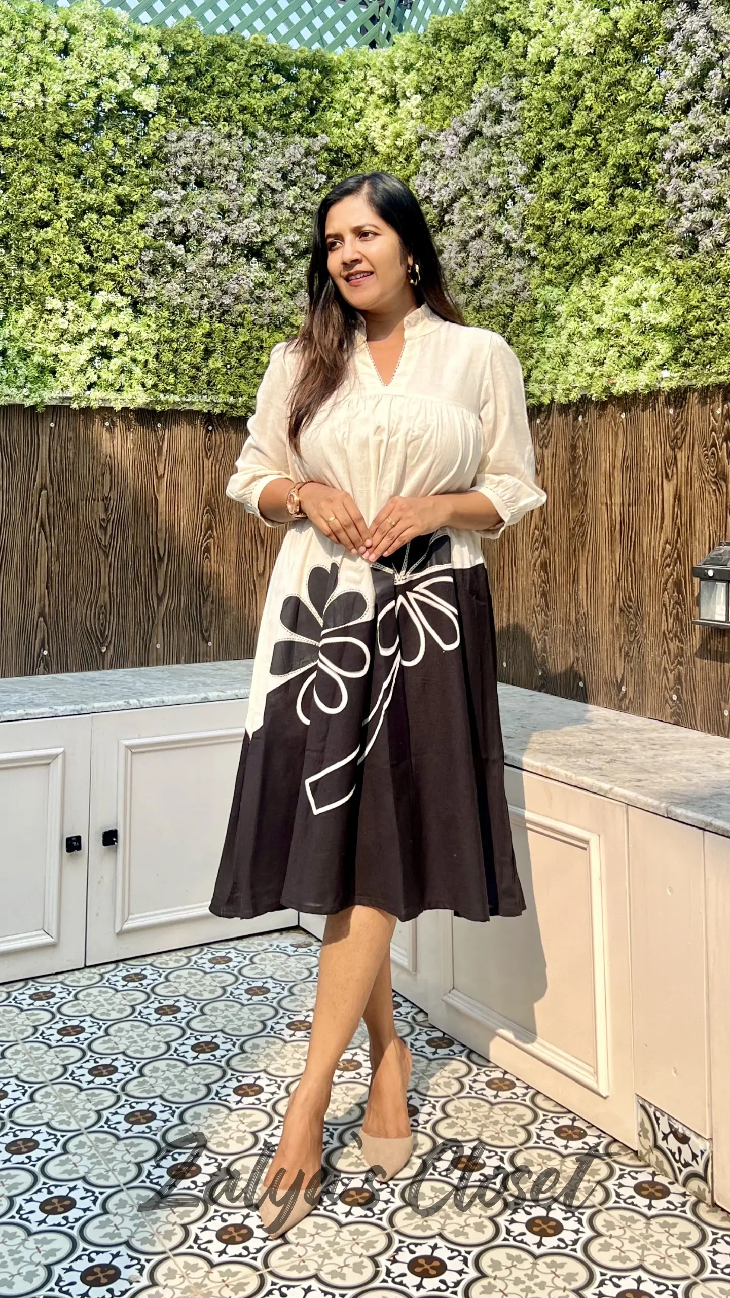 Bottom flower printed dress