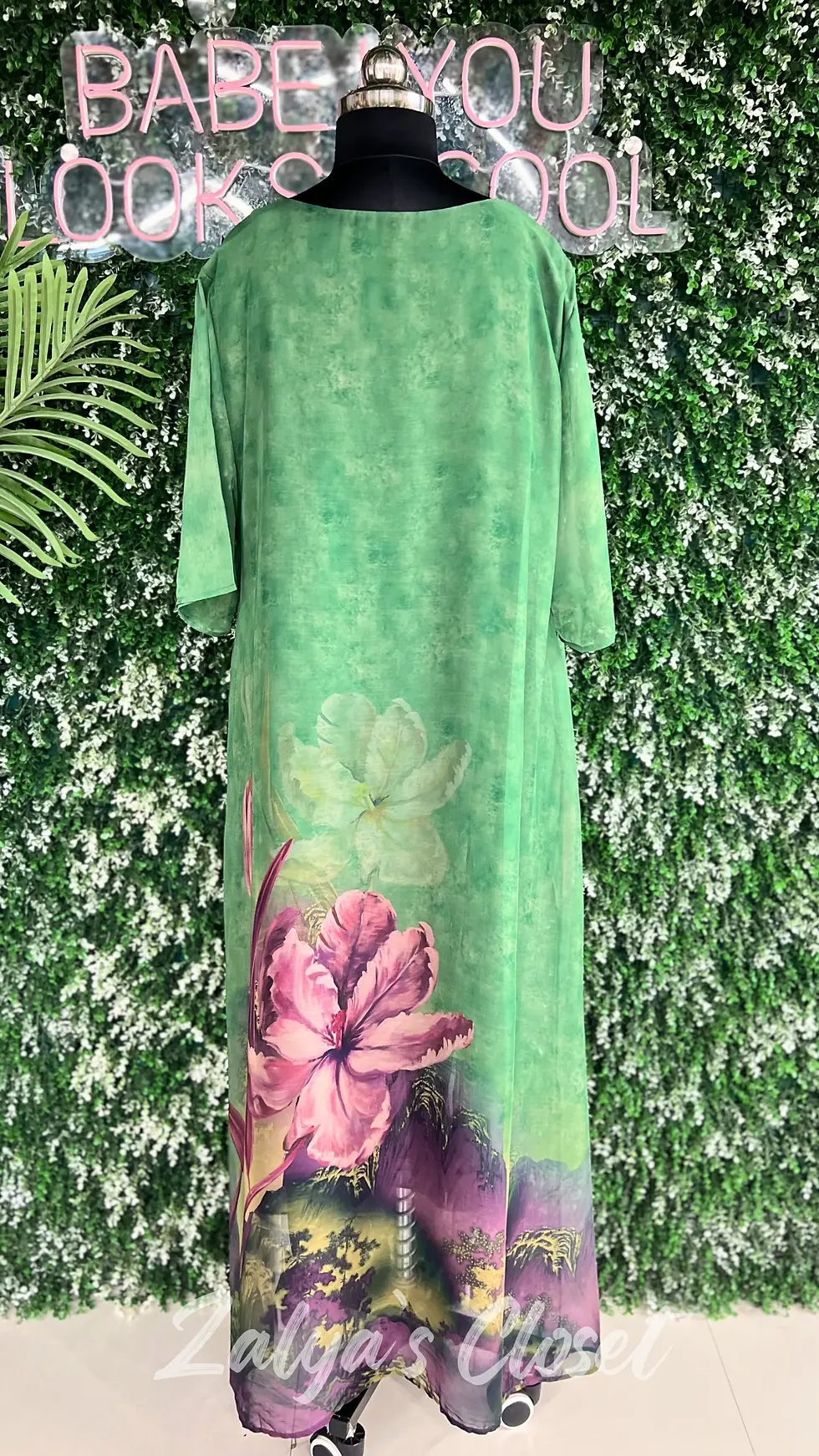Thumbnail: Imported Bottom Printed Plus Size Tunic Dress