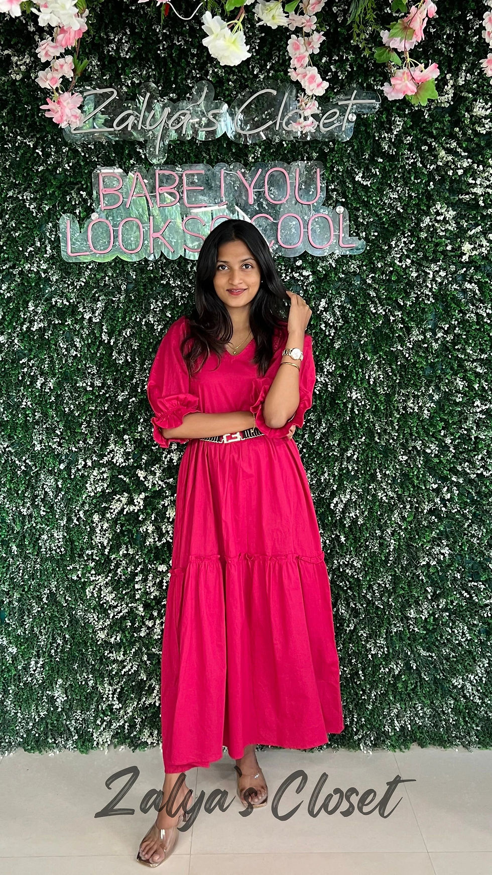 Thumbnail: Solid Cotton Long Dress