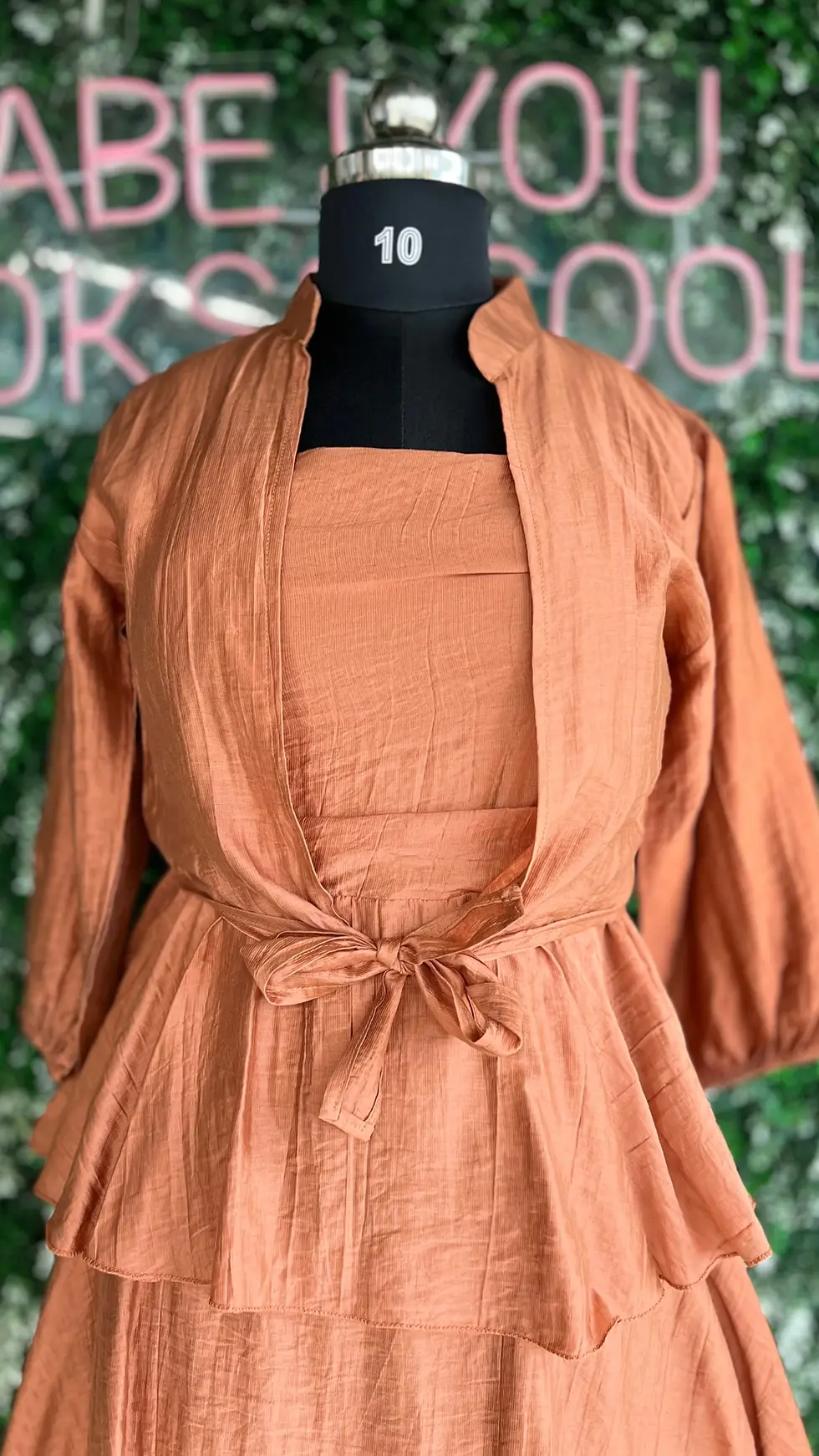 Thumbnail: 2pcs Crop Top and Tired Dress 