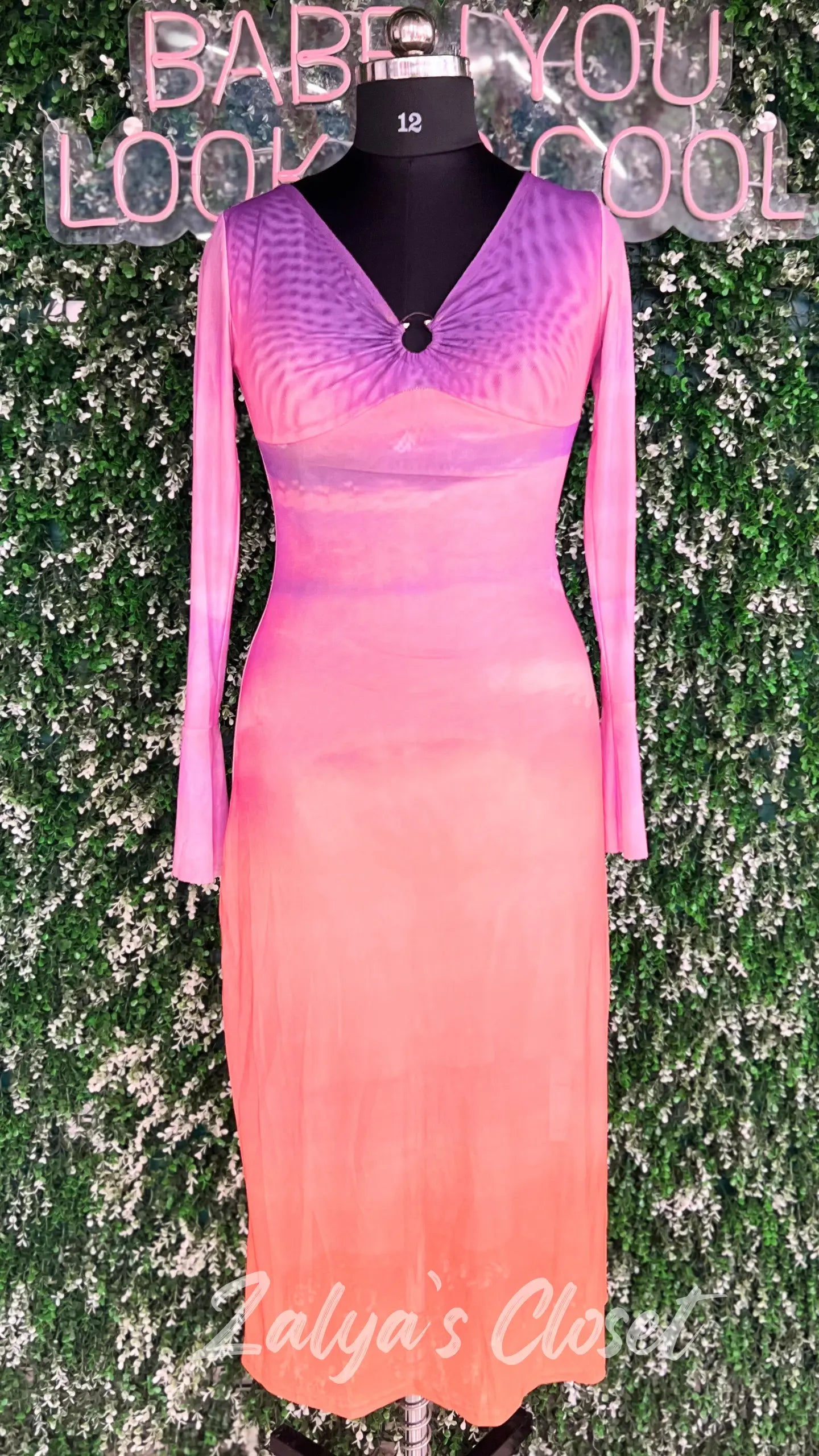 Dual Toned Imported Bodycon Dress