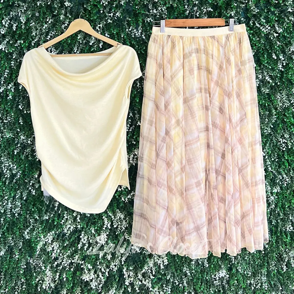 Thumbnail: Imported Top With Belt and Skirt Set