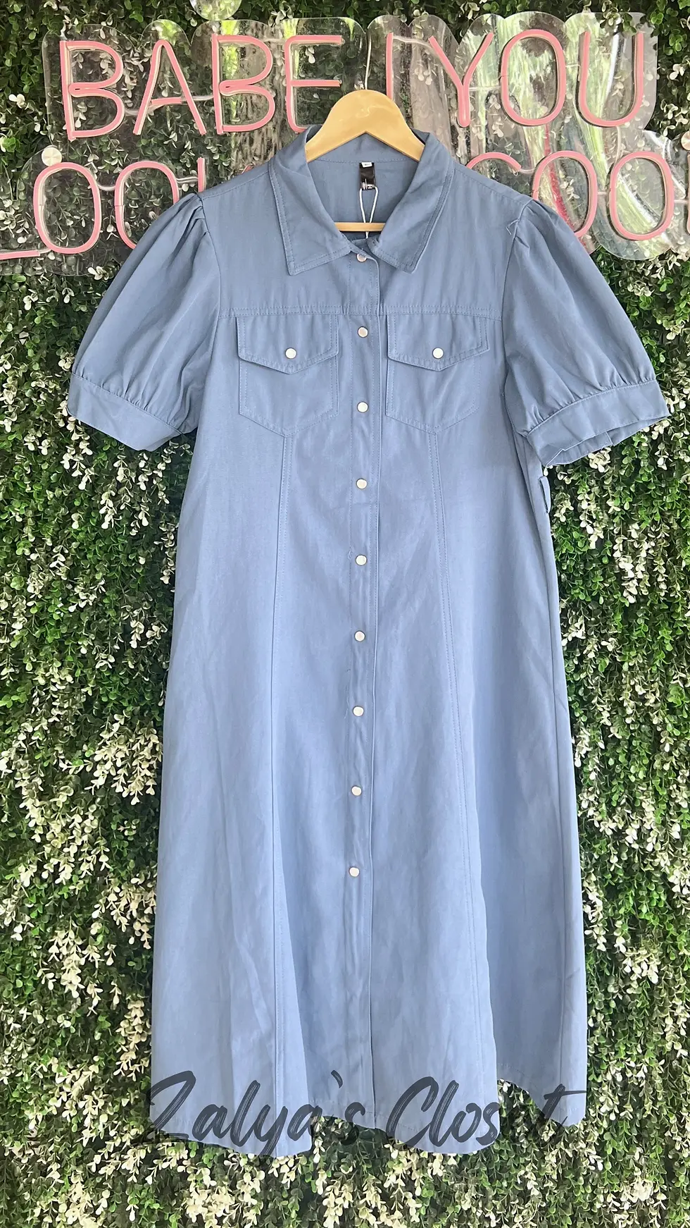 Thumbnail: Imported Solid Dress With Belt