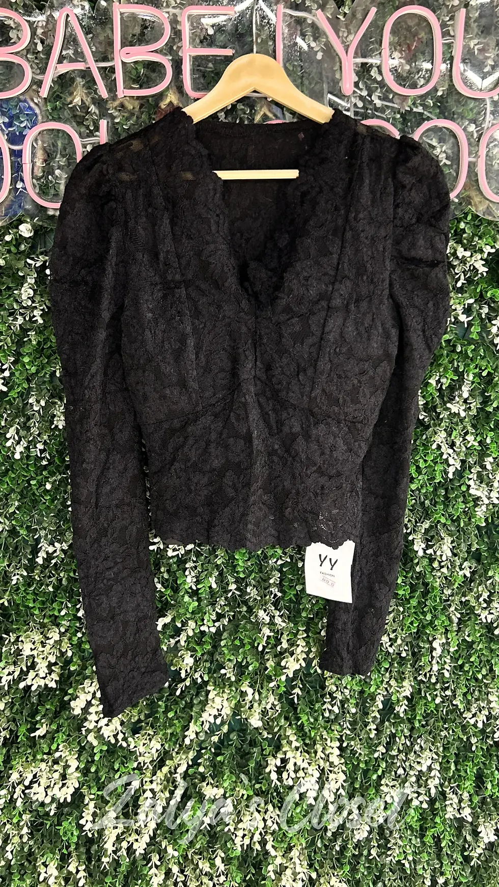 Thumbnail: Imported Lace Tops Black/White/Brown