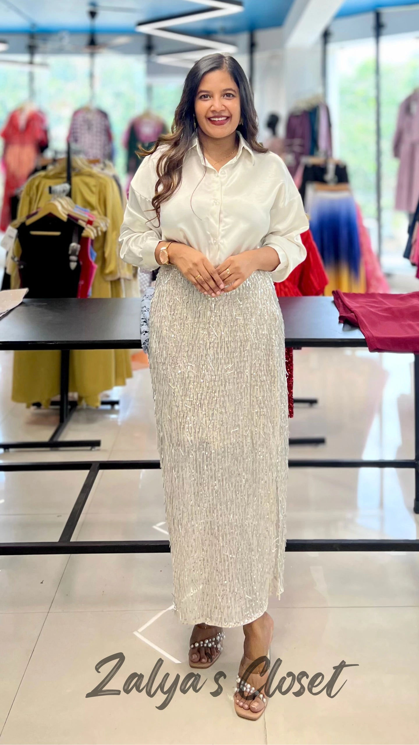 Silver Sequence skirt