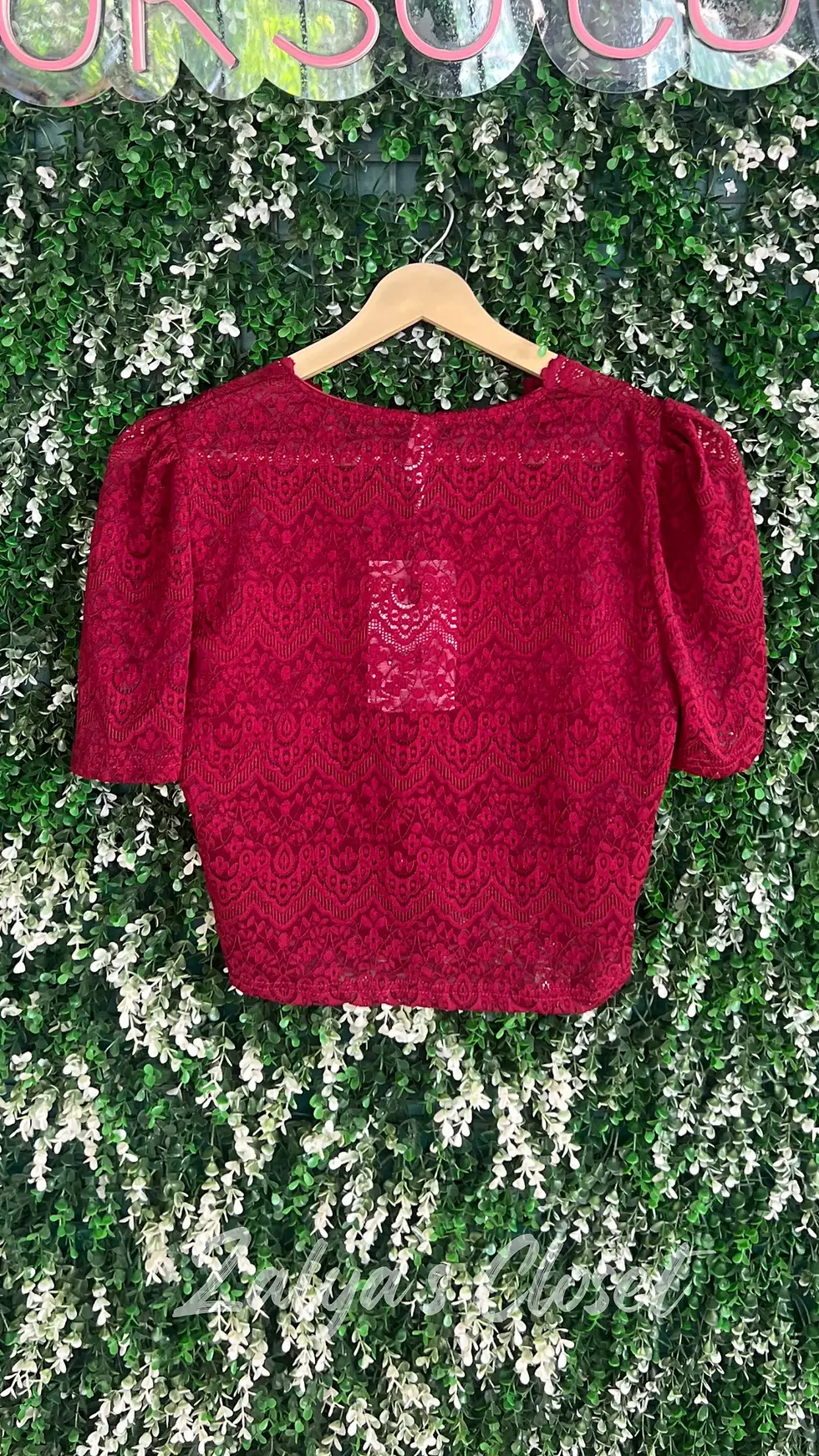 Thumbnail: Imported Lace Short Sleeves Tops