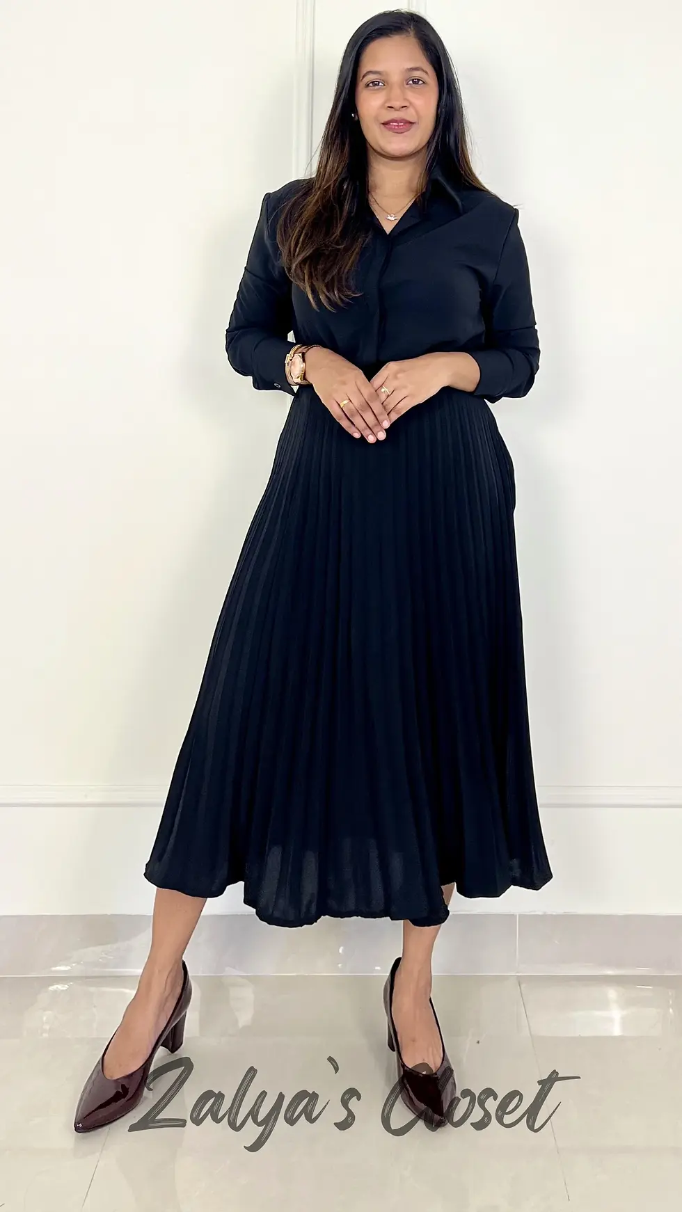 Thumbnail: Imported Cropped Top And Pleated Skirt Co Ord Set 