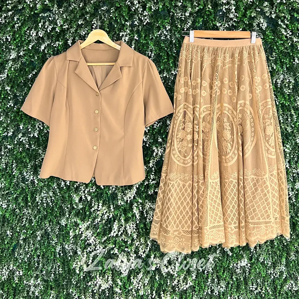 Thumbnail: Imported Top Skirt And Belt 3pcs Co-ord Set 