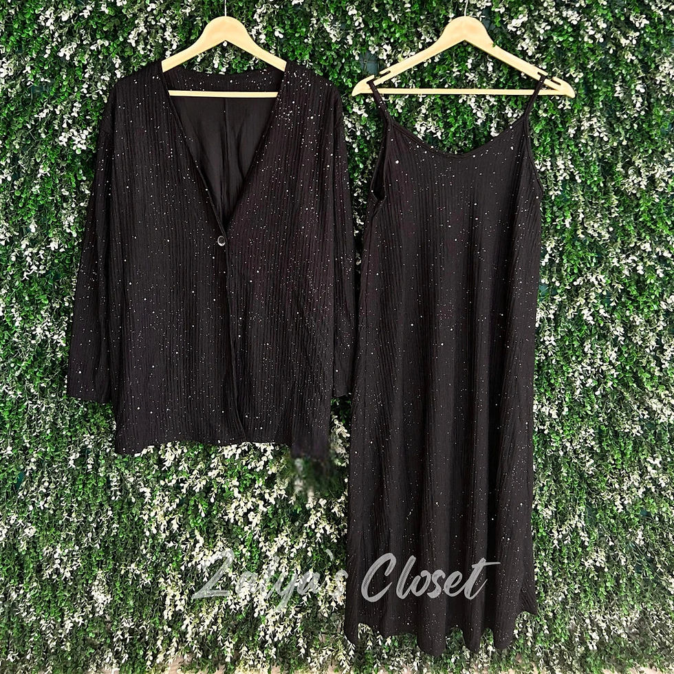 Thumbnail: 2 Pcs With  Inner Slip Stone Work Dress Imported