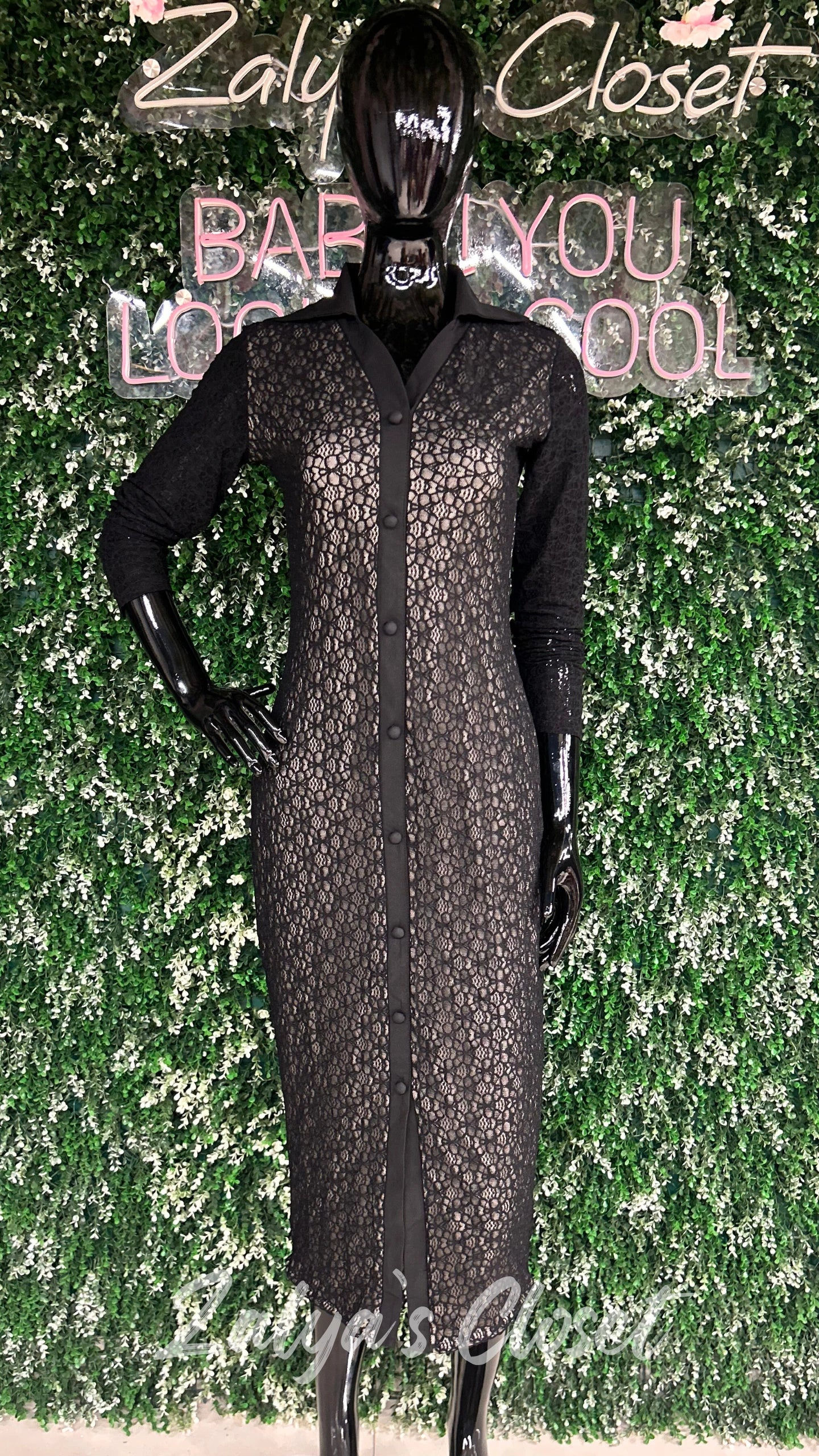 Imported Lace Design Long Dress