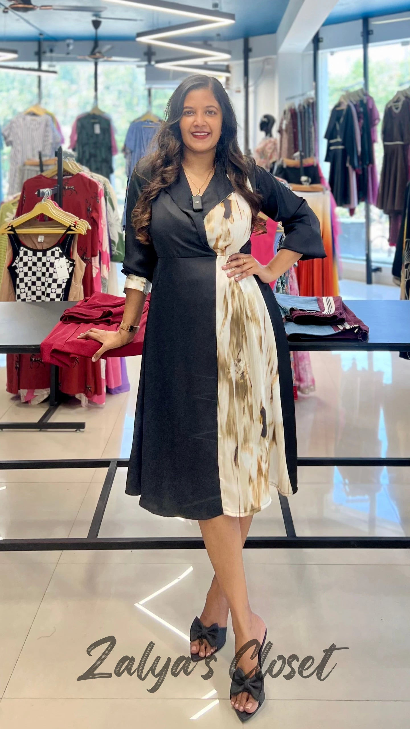 One Side Printed Dress 