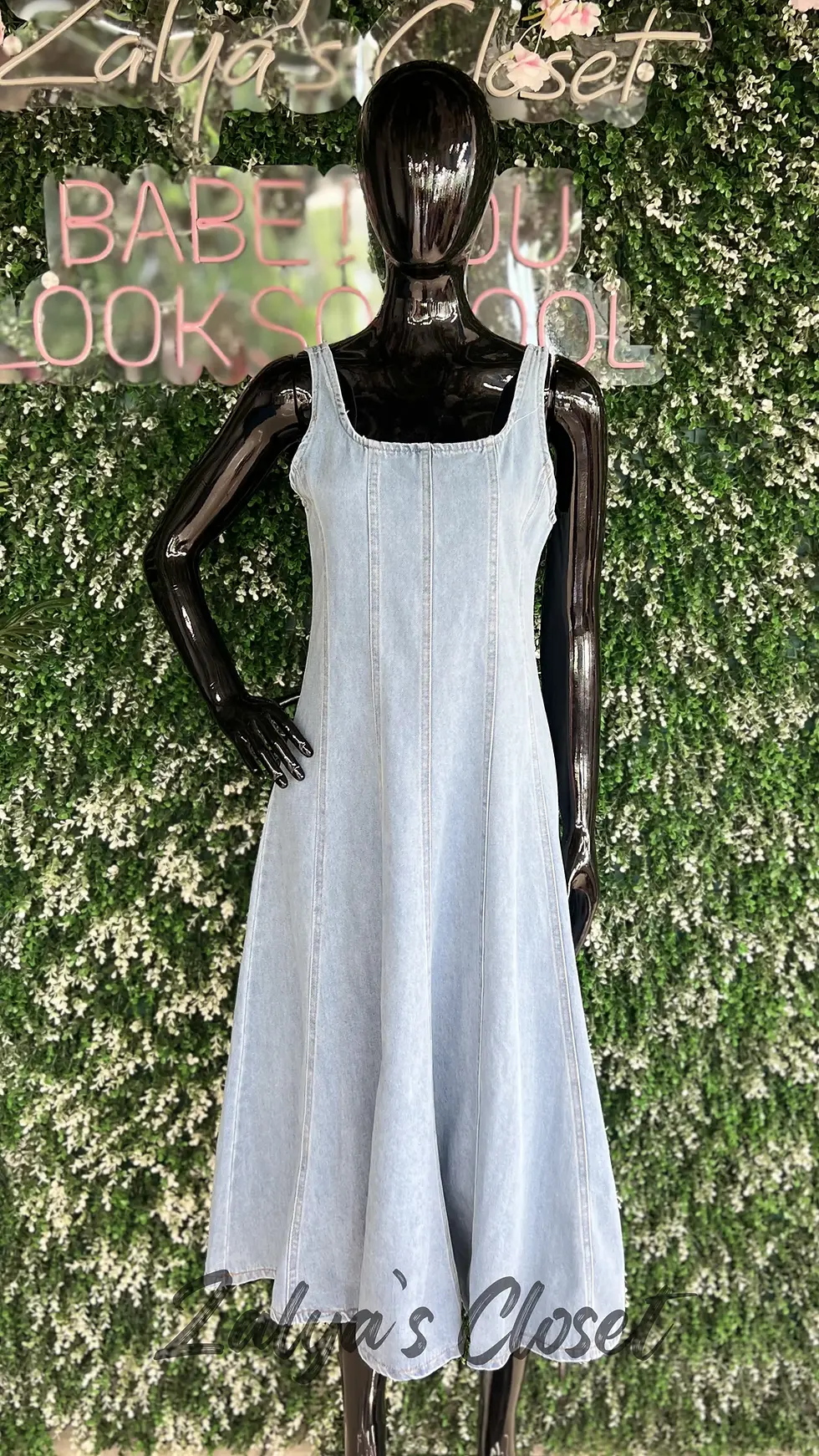 Thumbnail: Imported Corset Denim Dress