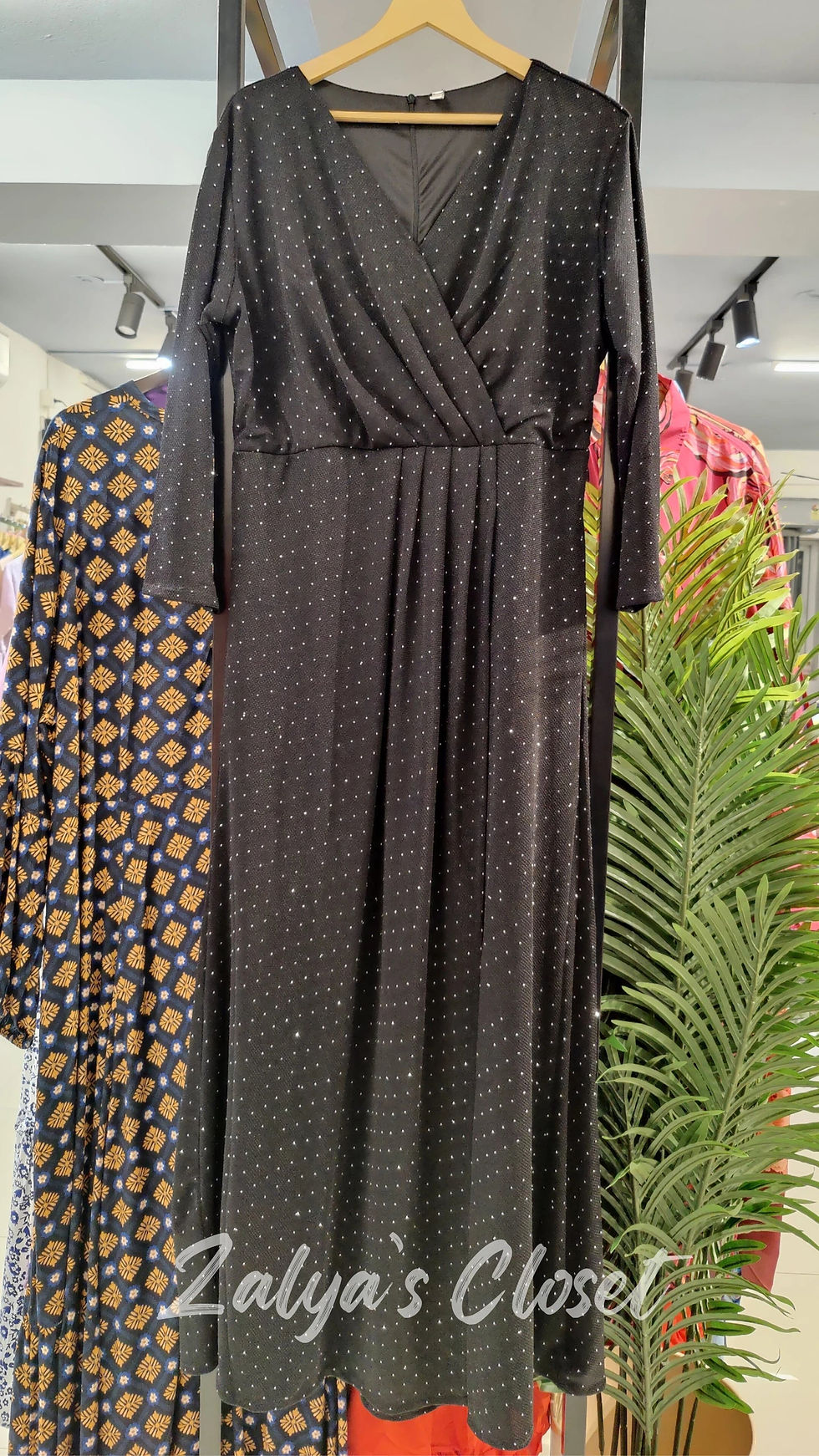 Thumbnail: V-Neck Full Stone Work Long Party Wear Gown
