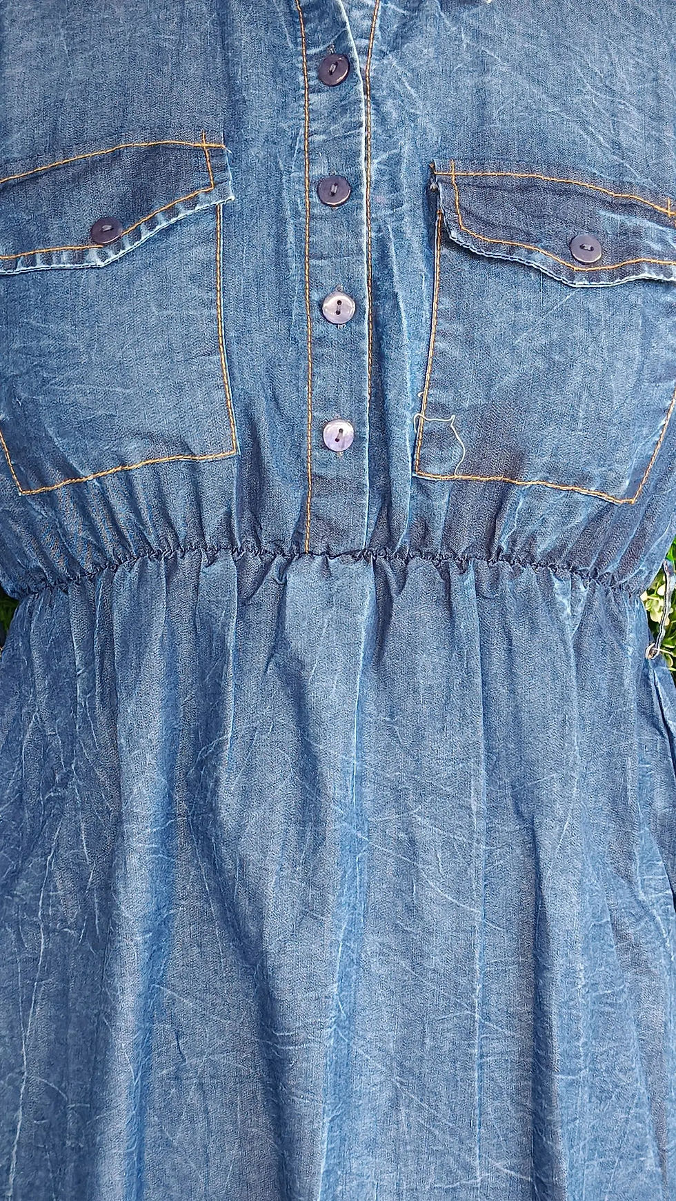 Thumbnail: Front Button Denim Dress with Belt