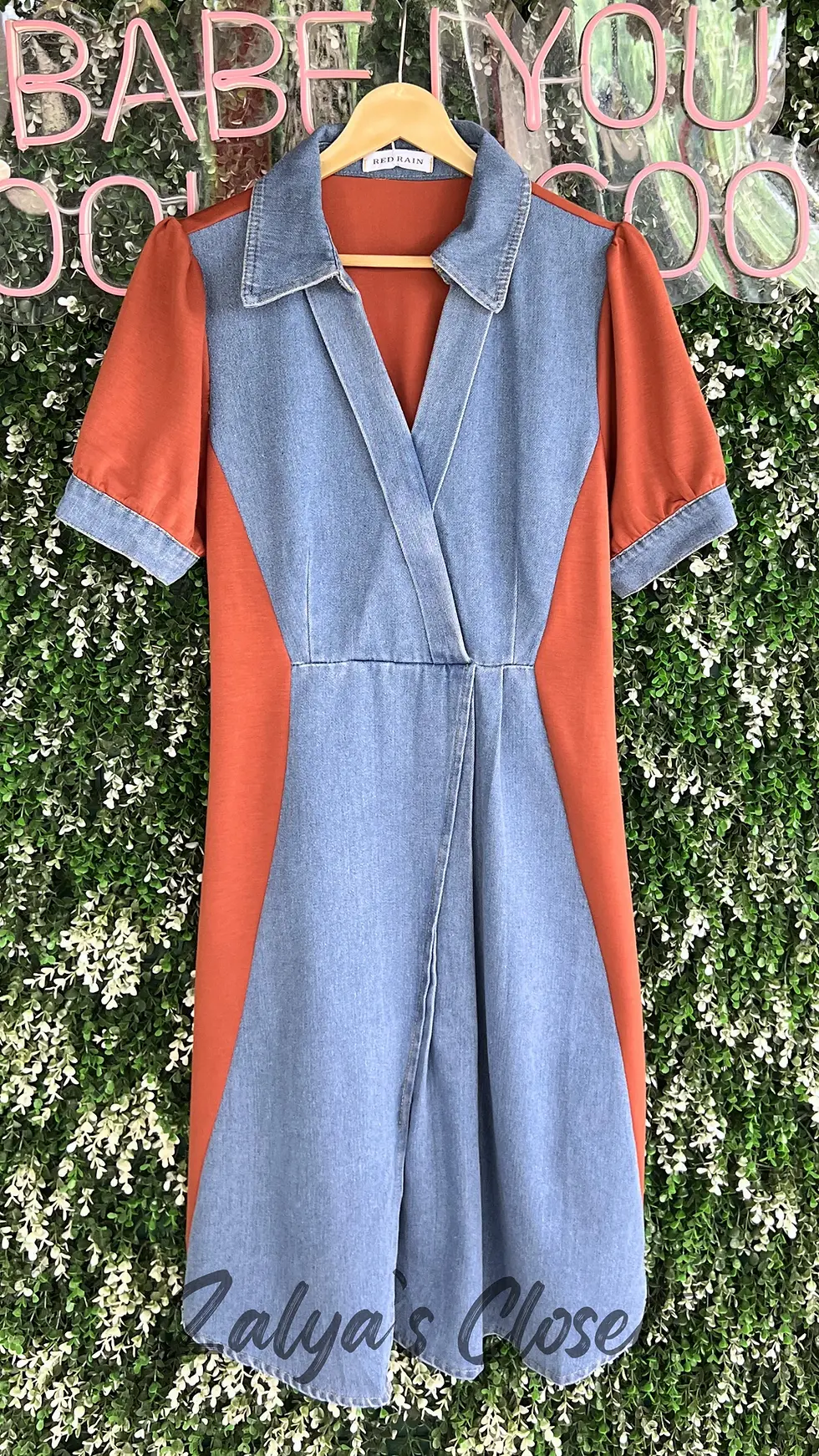 Thumbnail: Imported Double Shade Denim Dress