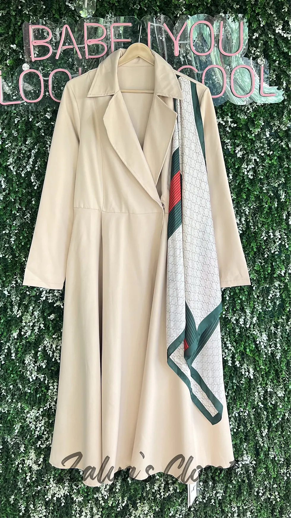 Thumbnail: Imported Scarf Dress with Belt