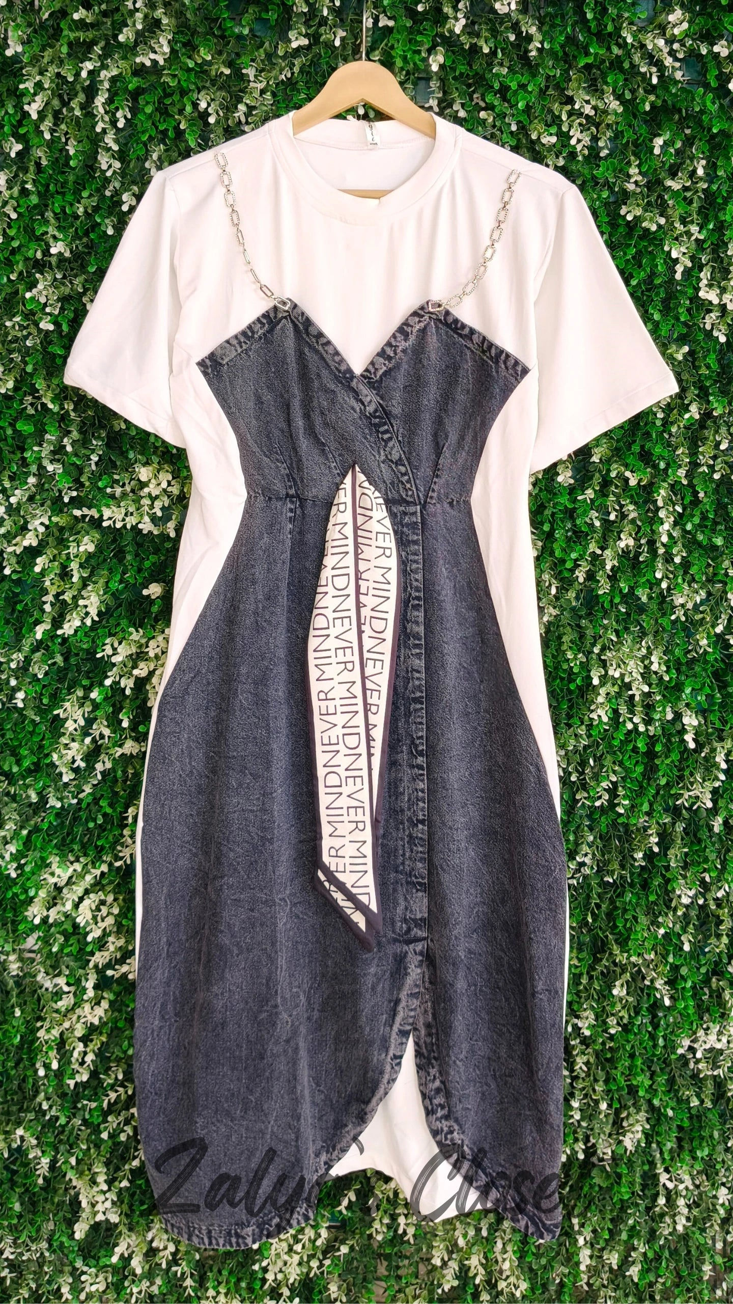 Front Bow Denim Dress