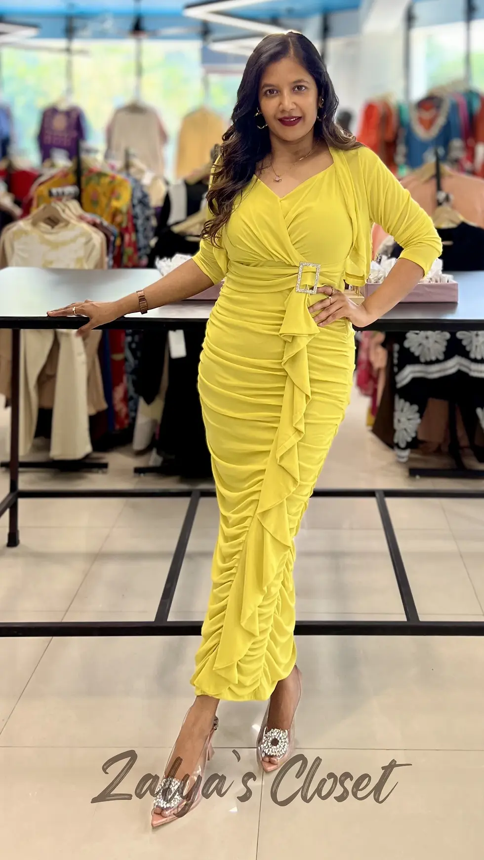 Thumbnail: Long Bodycon Dress With Shrug 