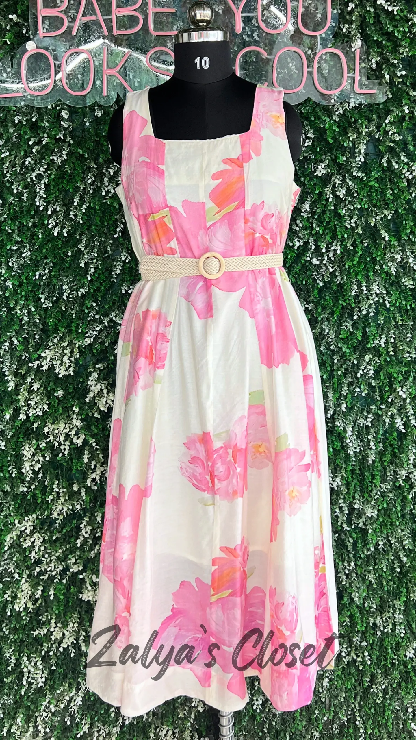 Square Neck A Line Dress 