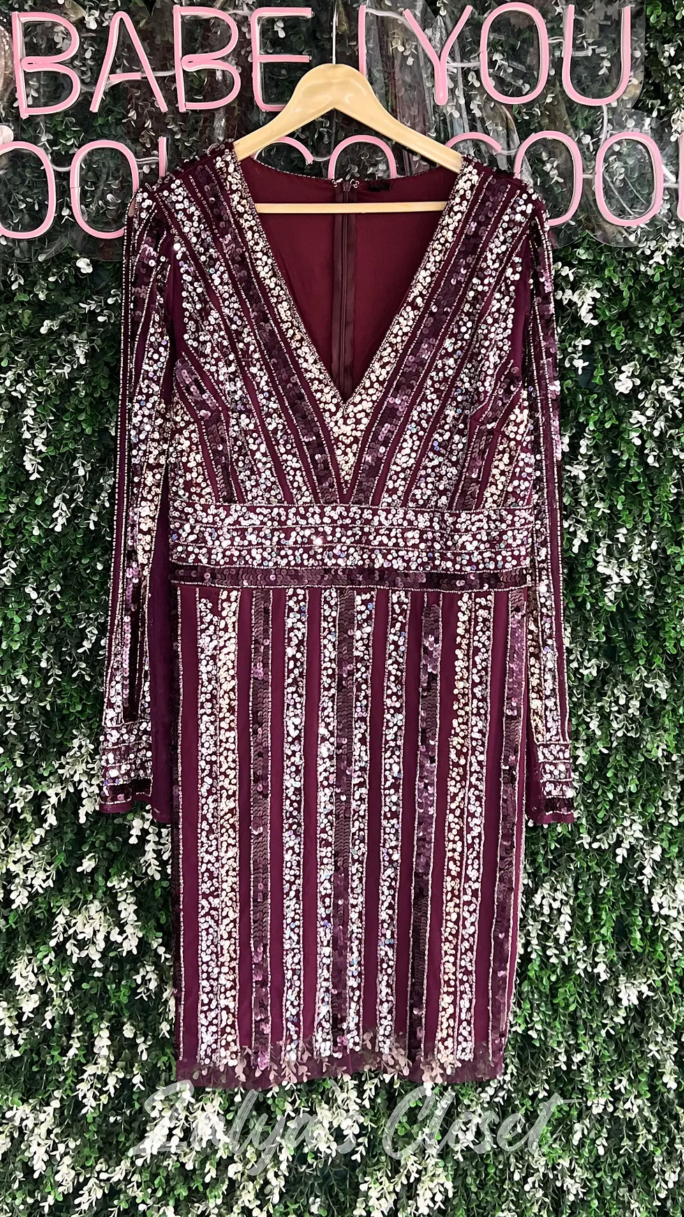 Thumbnail: Full Sequence Knee Length Plus Size Dress