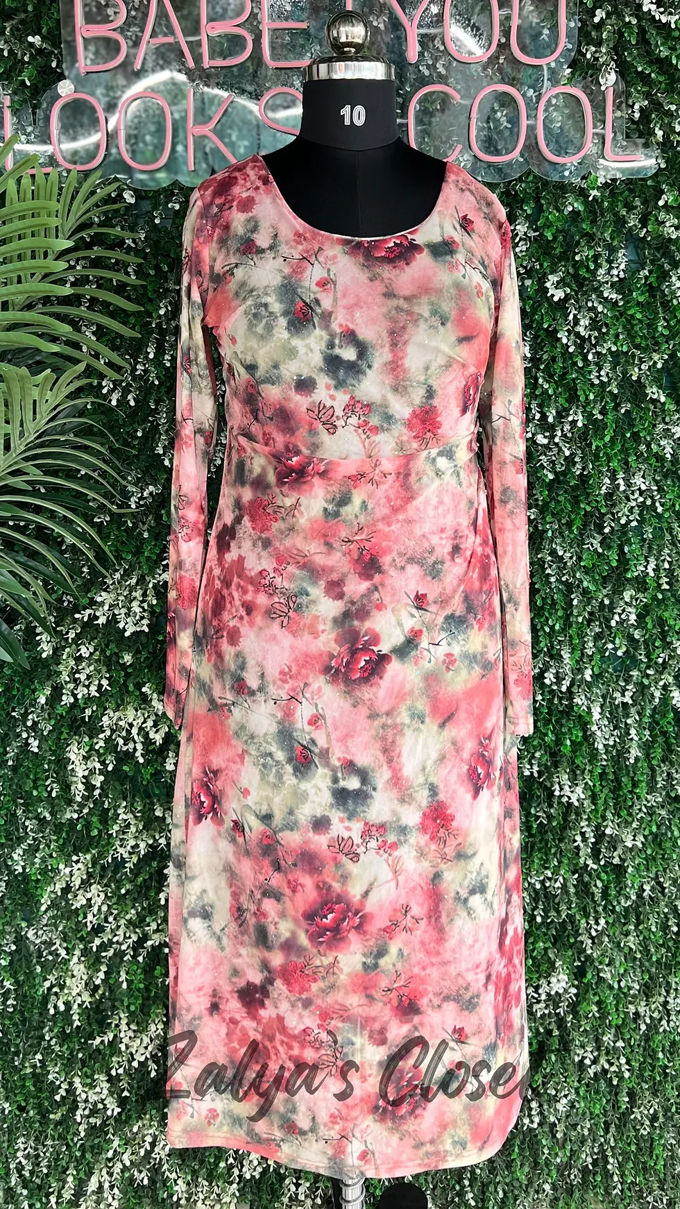 Thumbnail: Full Length Gown With Stone Work Printed 