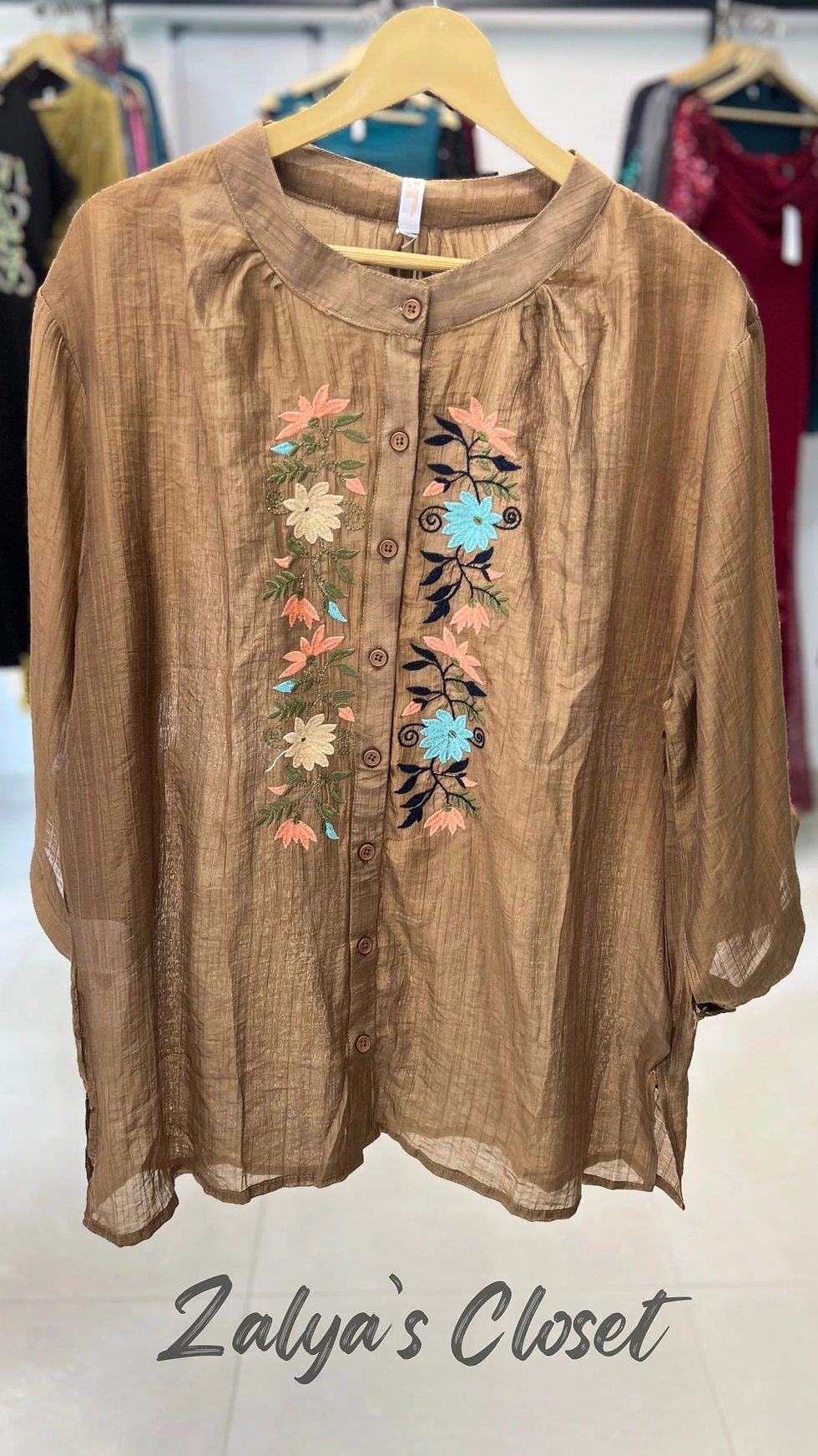 Thumbnail: Embroidered Tops Plus Size