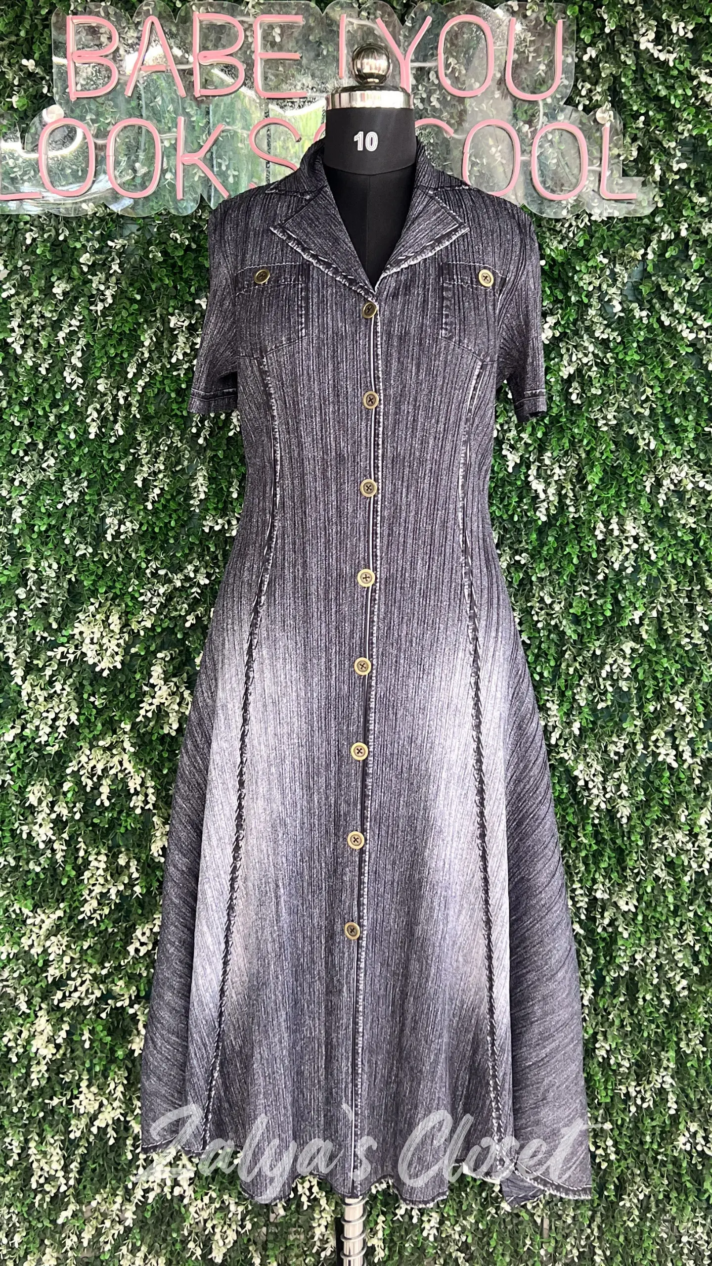 Ombre Imported Denim Design Magic Dress