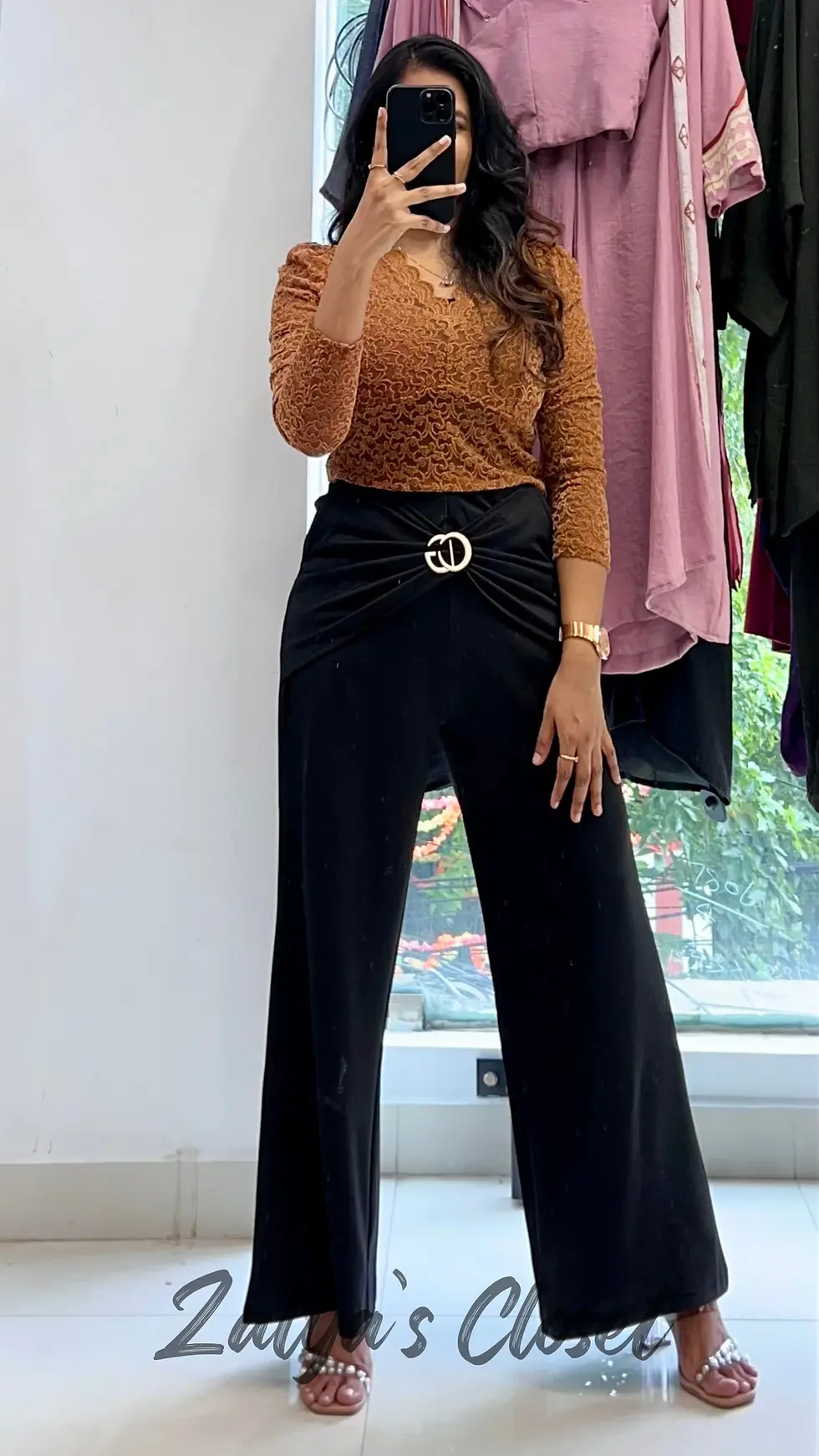 Thumbnail: Belted Pants Wide Leg