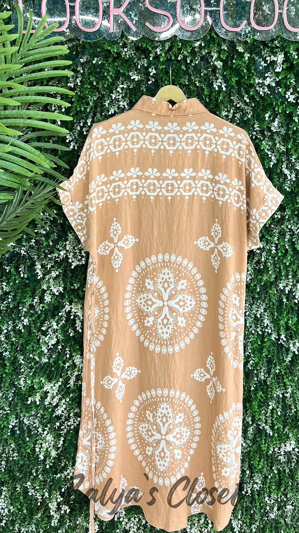 Thumbnail: Printed XXL long shirt dress 
