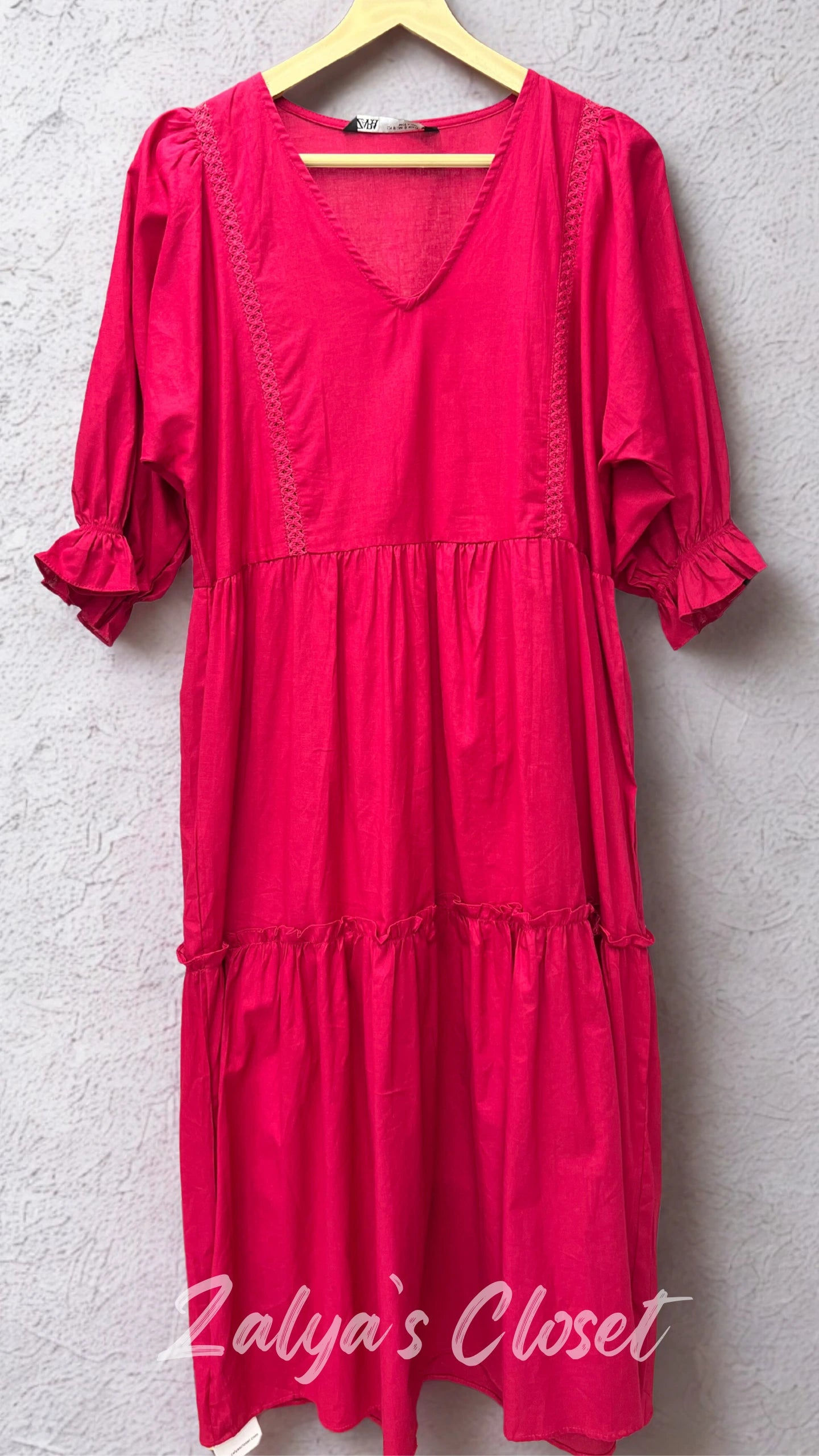 Solid Cotton Long Dress