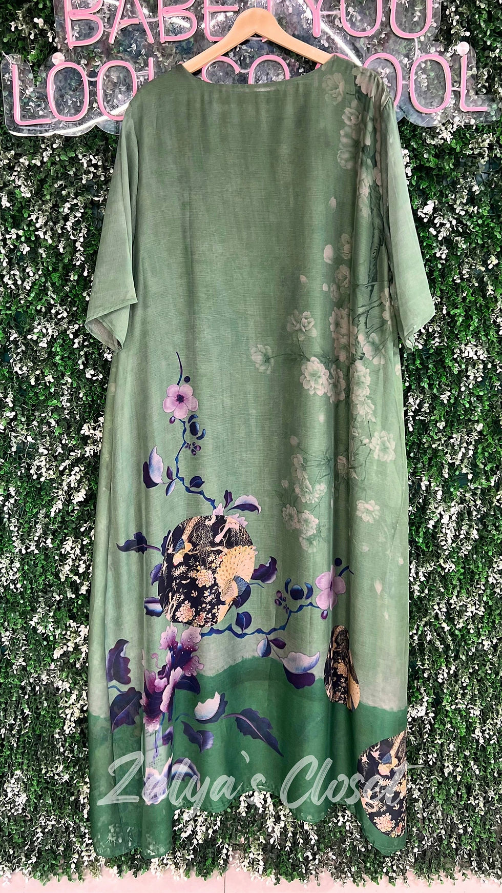 Thumbnail: Imported Bottom Printed Plus Size Tunic Dress