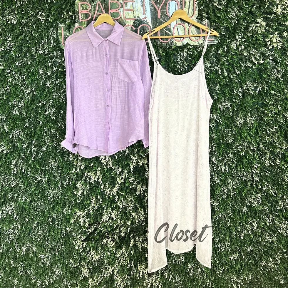 Thumbnail: Imported Printed Dress with Soft Shirt Set