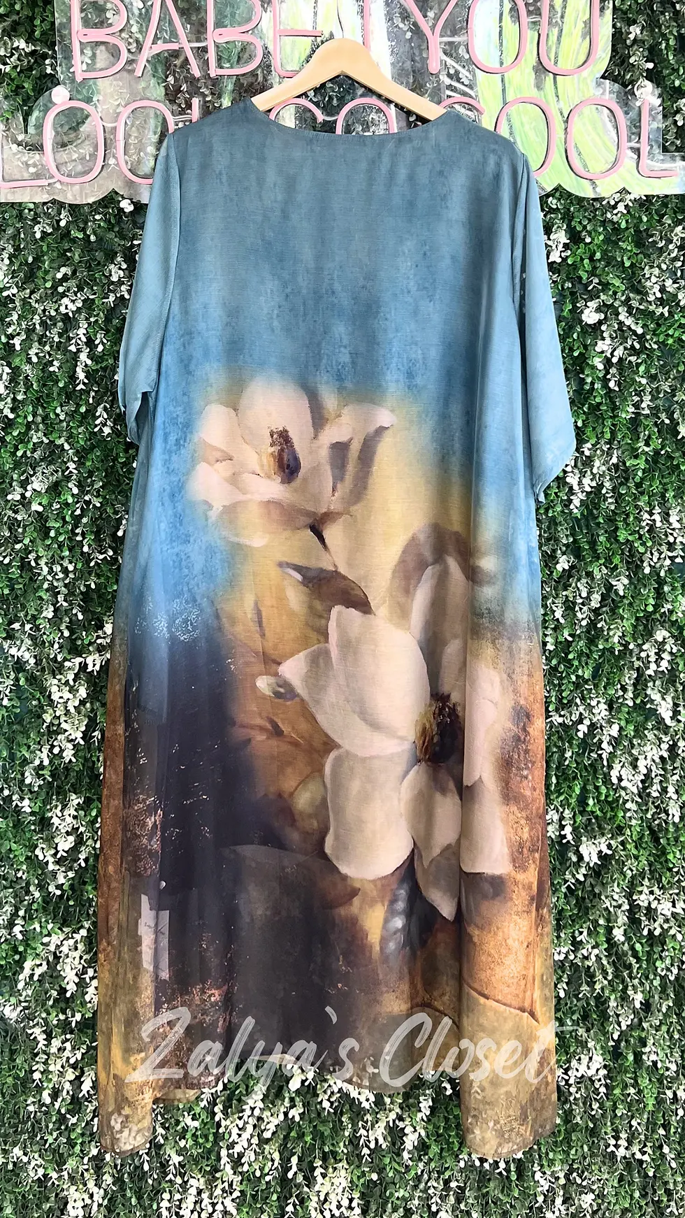 Thumbnail: Imported Bottom Printed Plus Size Tunic Dress