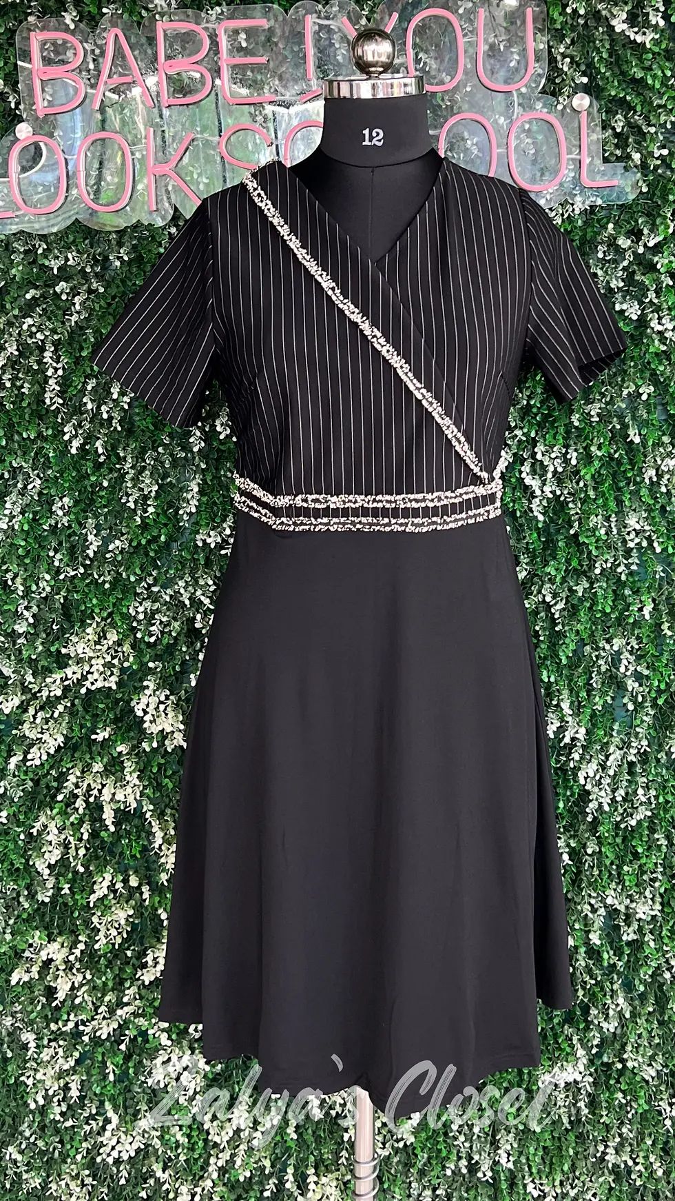 Thumbnail: Imported Korean Dress With Half Striped