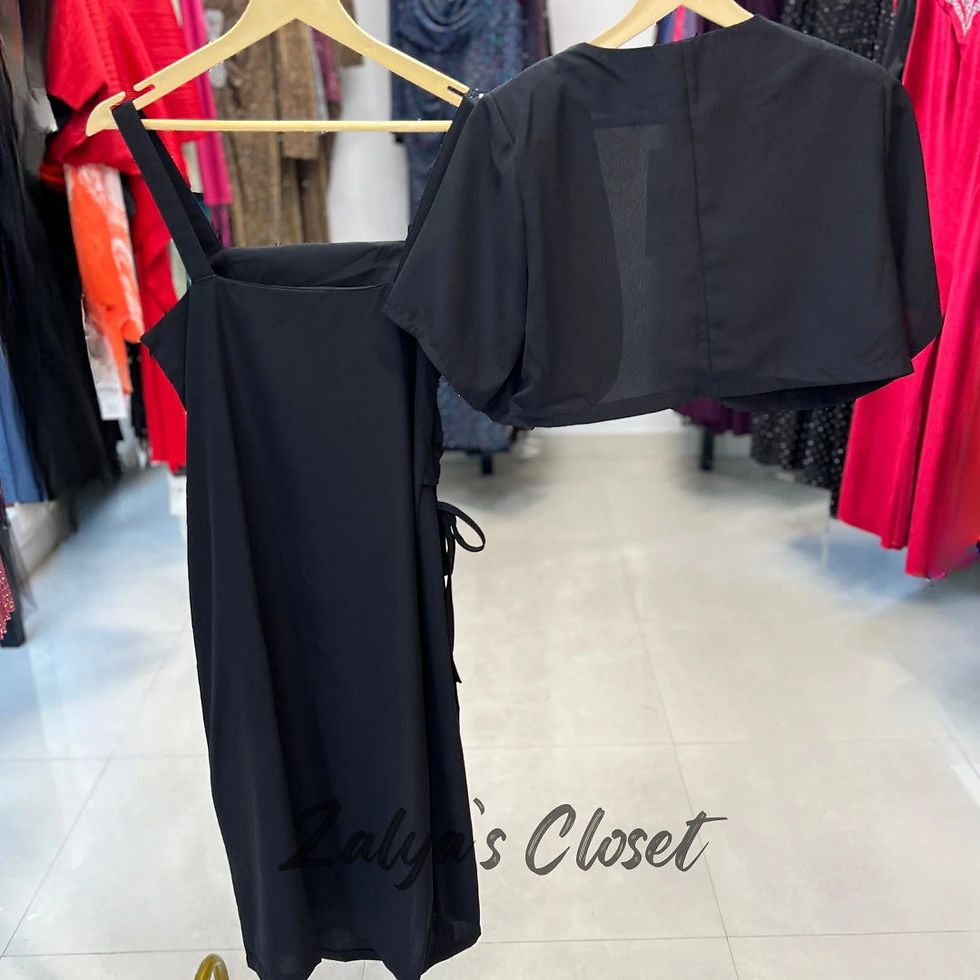 Thumbnail: Cropped Jacket Top And Solid Slip Dress