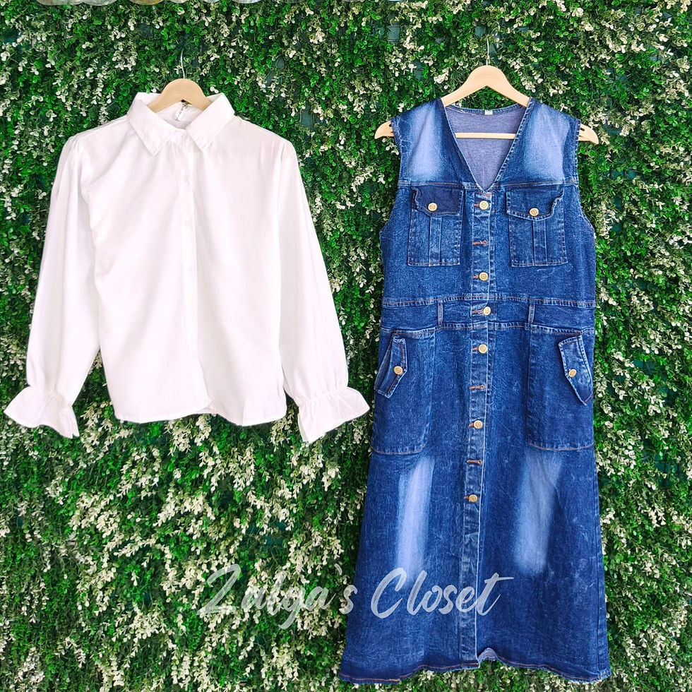 Thumbnail: Denim Dress With Shirt and Belt