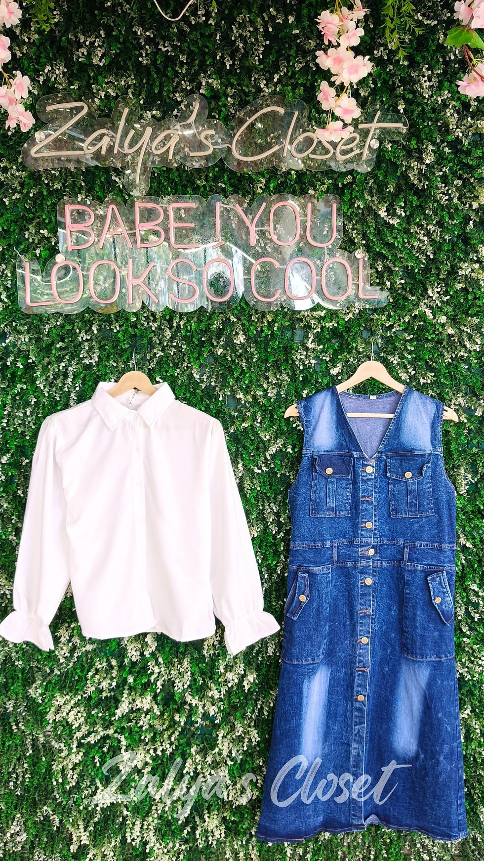 Thumbnail: Denim Dress With Shirt and Belt