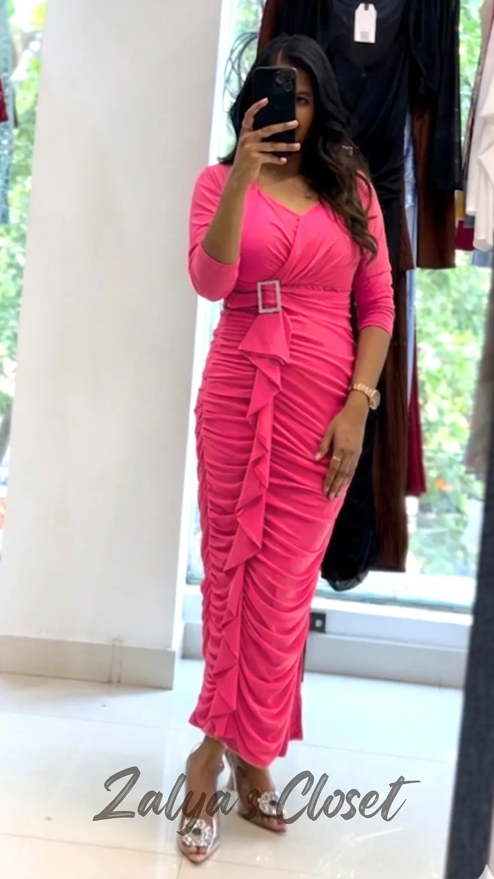 Thumbnail: Long Bodycon Dress With Shrug 