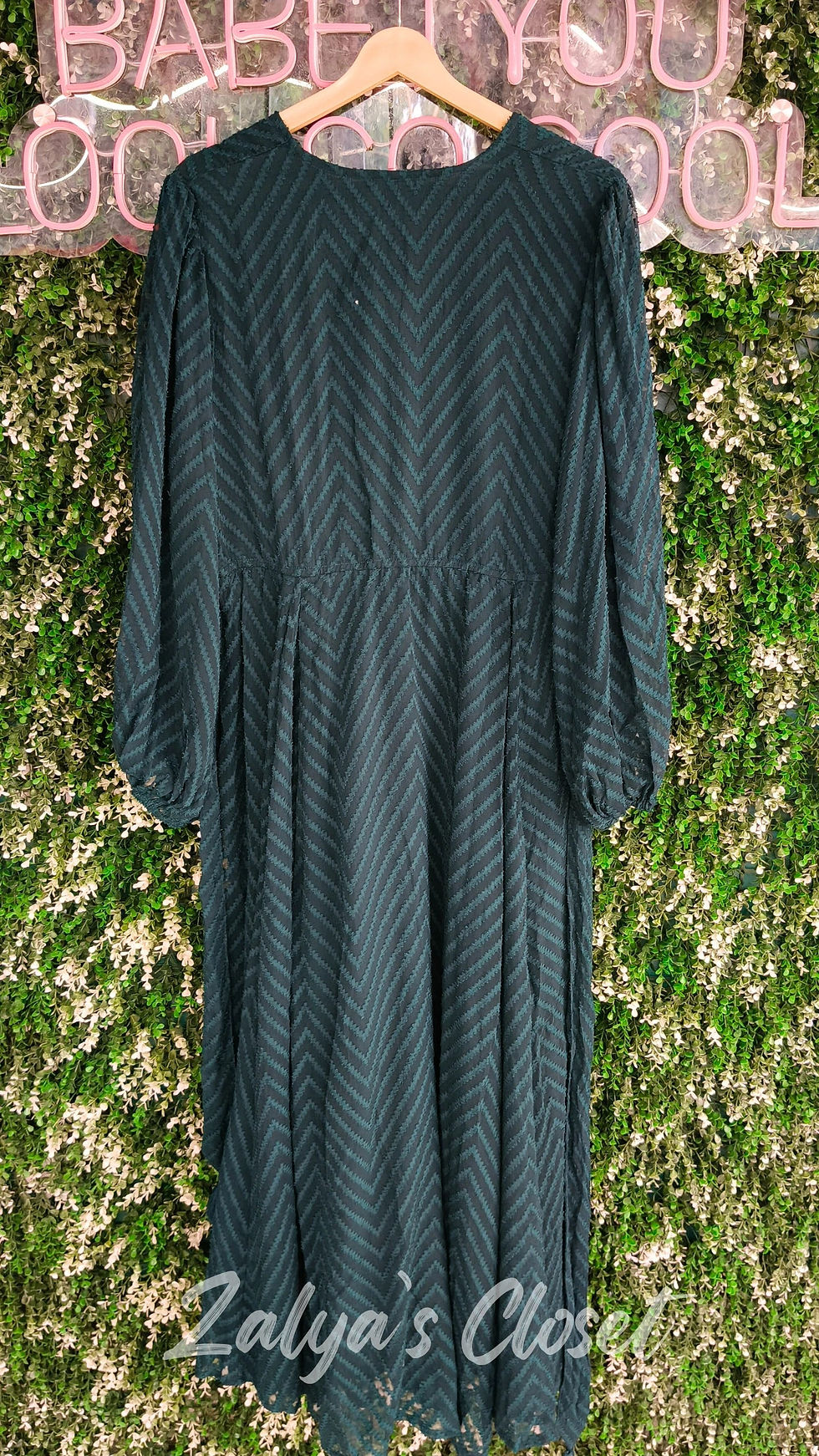 Thumbnail: Navy Chevron Dobby Wrap Maxi