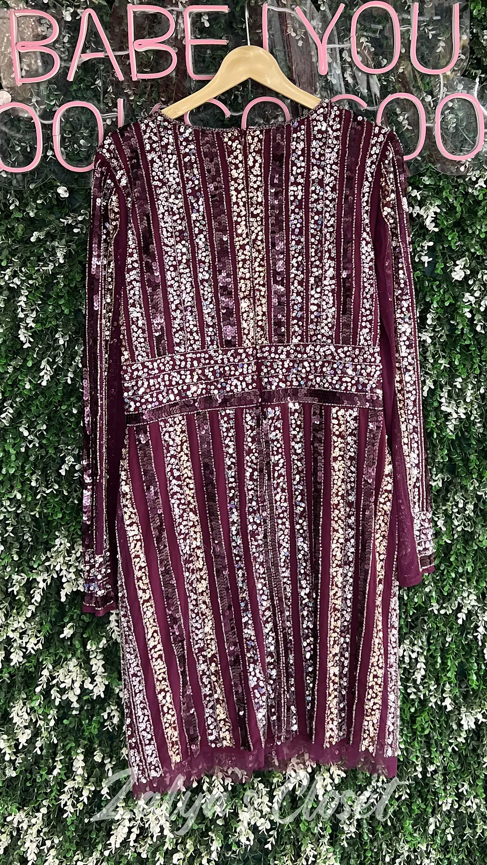 Thumbnail: Full Sequence Knee Length Plus Size Dress