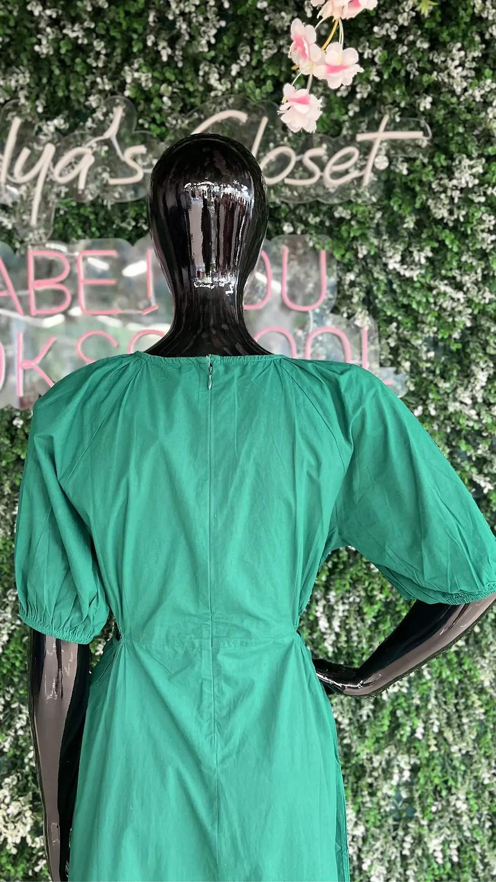 Thumbnail: Green Poplin Cut Out Maxi Dress