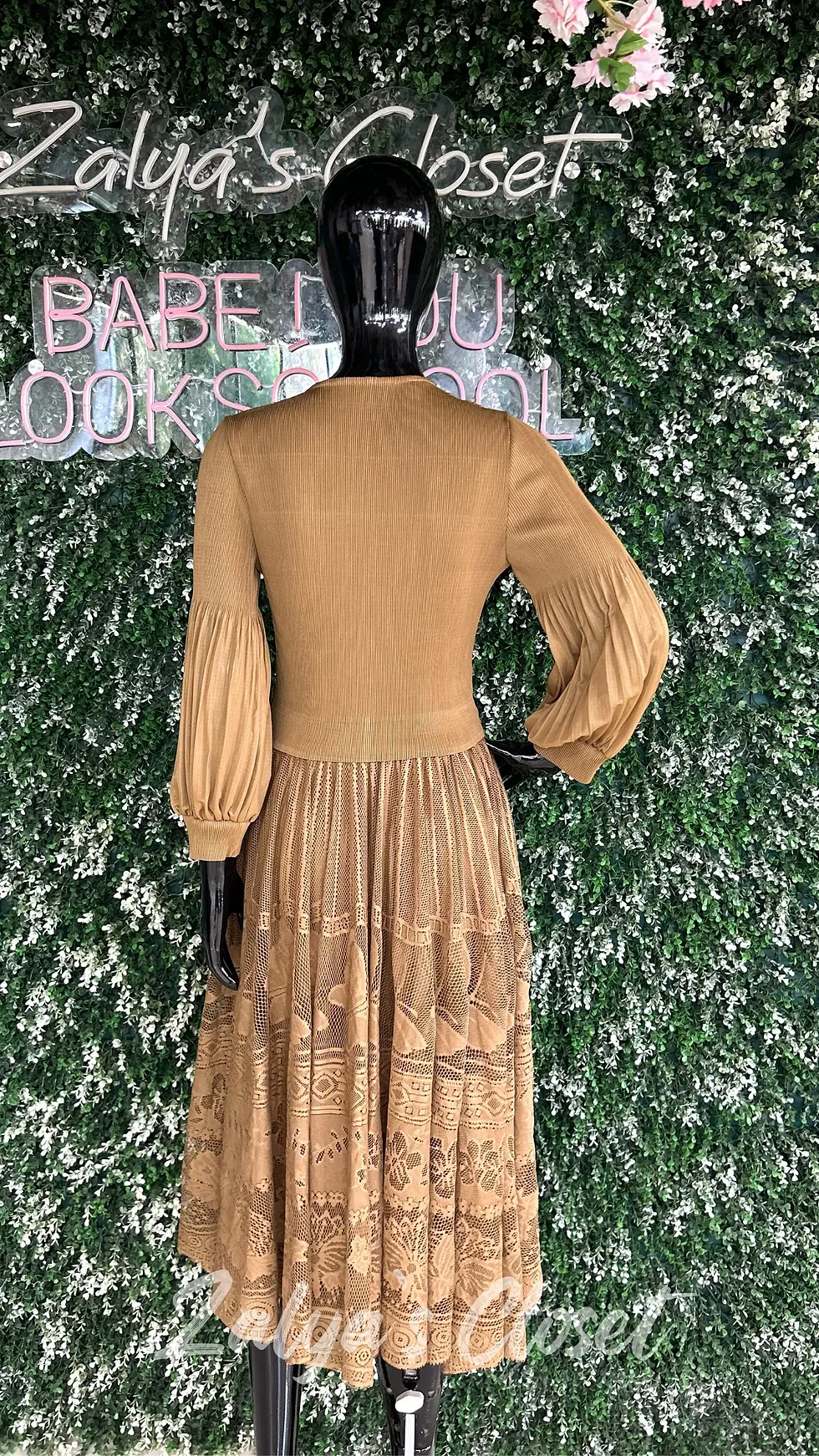 Thumbnail: Imported Half Butterfly Lace Design Magic Dress