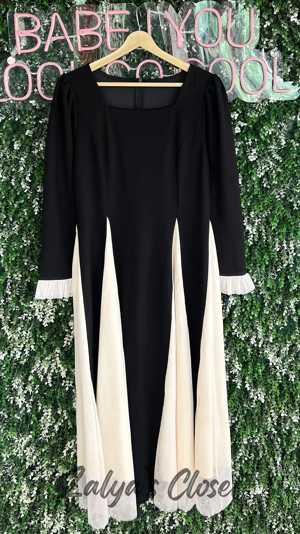 Thumbnail: Imported Double Shaded Square Neck Plus Size Dress