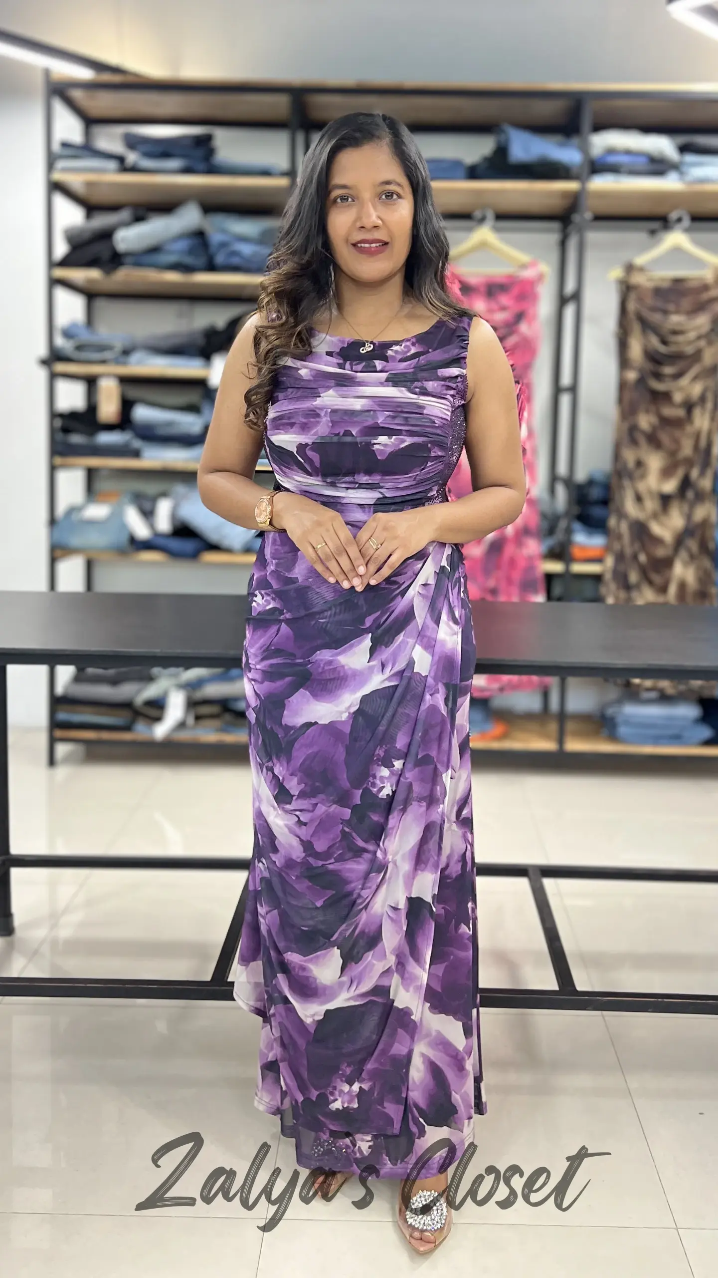 Long Gown With Side Stone Work 