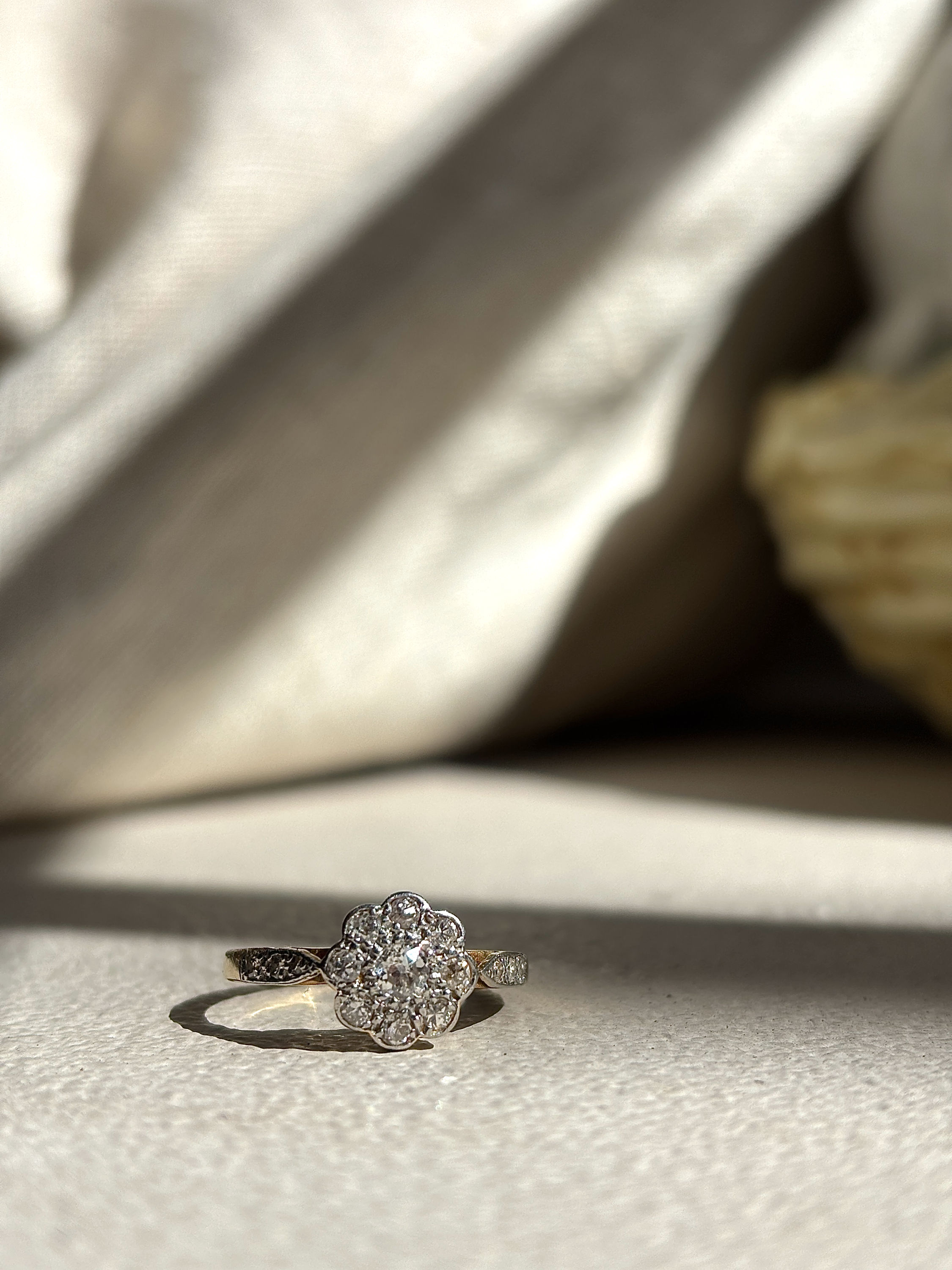 Diamond Daisy Cluster Ring in 18ct Gold & Platinum
