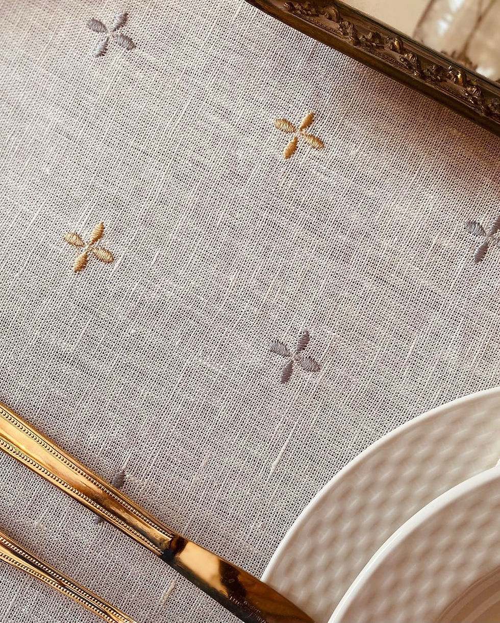 Thumbnail: Flower Linen Embroidery Tablecloth