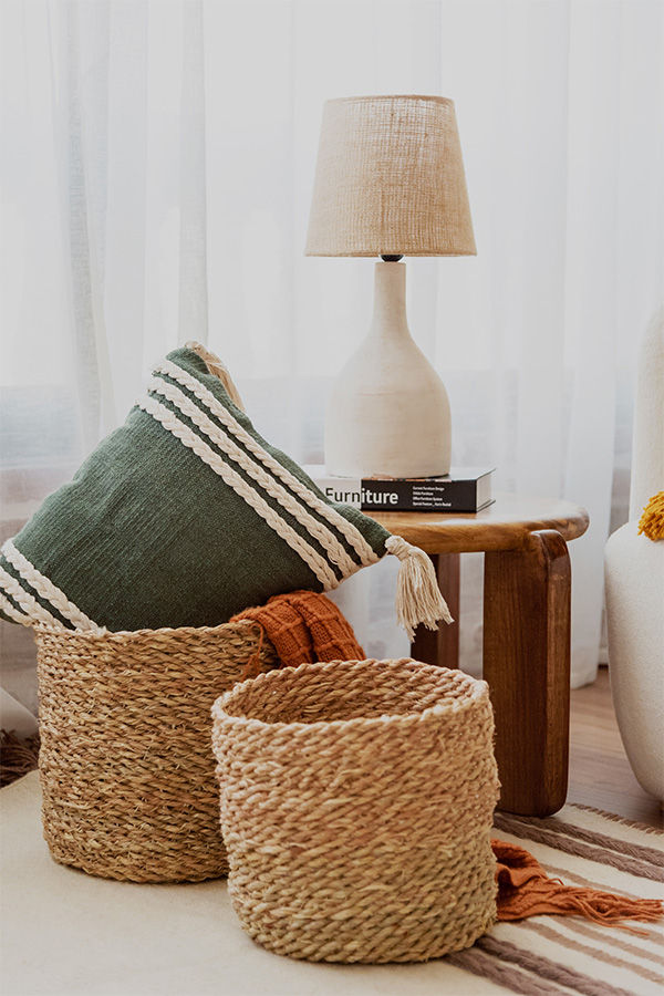 Thumbnail: Ropes Handwoven Wool Cushion - 5 units